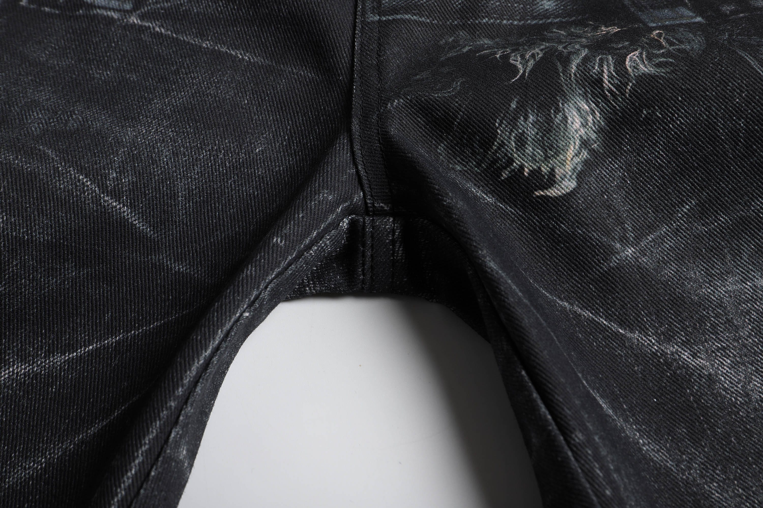 DND4DES Distressed Cyber Virus Flared Jeans, premium urban and streetwear designers apparel on PROJECTISR.com, DND4DES