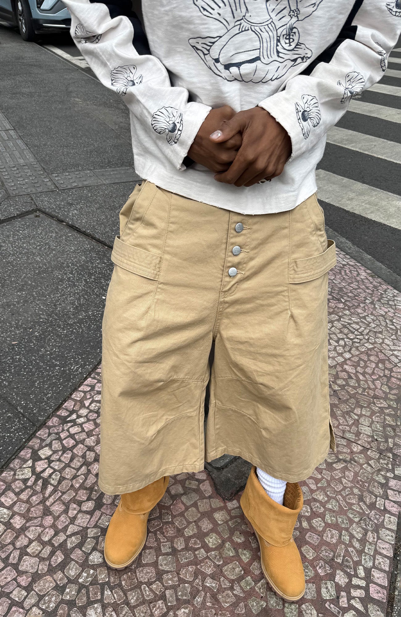 STEEPC Double-Belt Culotte Shorts, premium urban and streetwear designers apparel on PROJECTISR.com, STEEPC