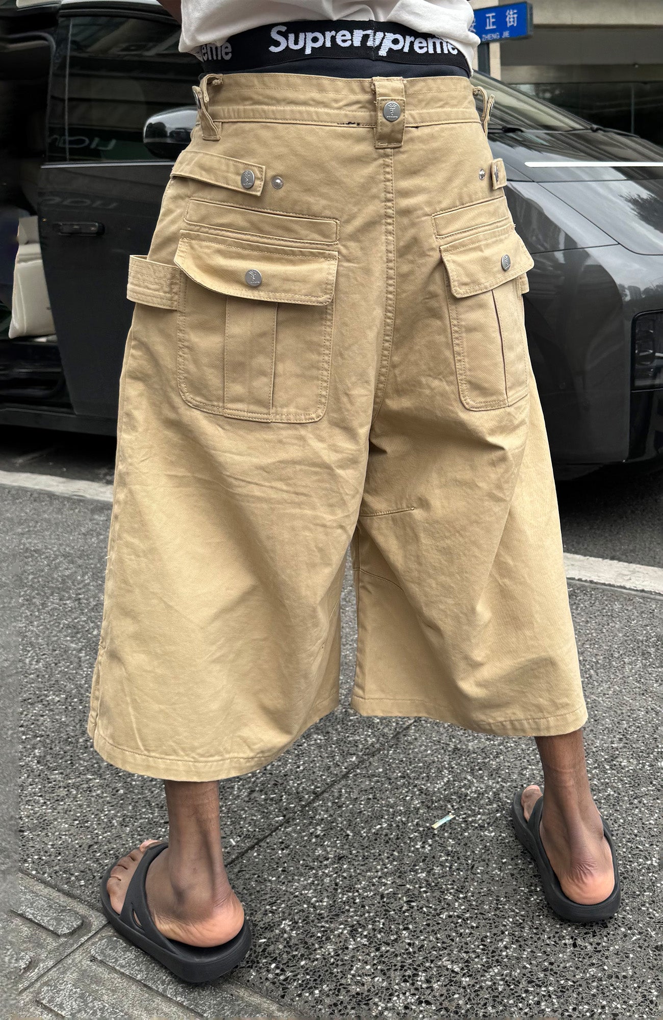 STEEPC Double-Belt Culotte Shorts, premium urban and streetwear designers apparel on PROJECTISR.com, STEEPC