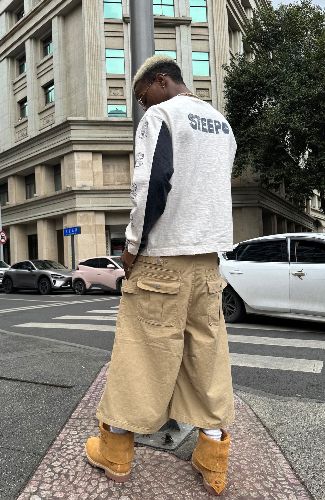 STEEPC Double-Belt Culotte Shorts, premium urban and streetwear designers apparel on PROJECTISR.com, STEEPC