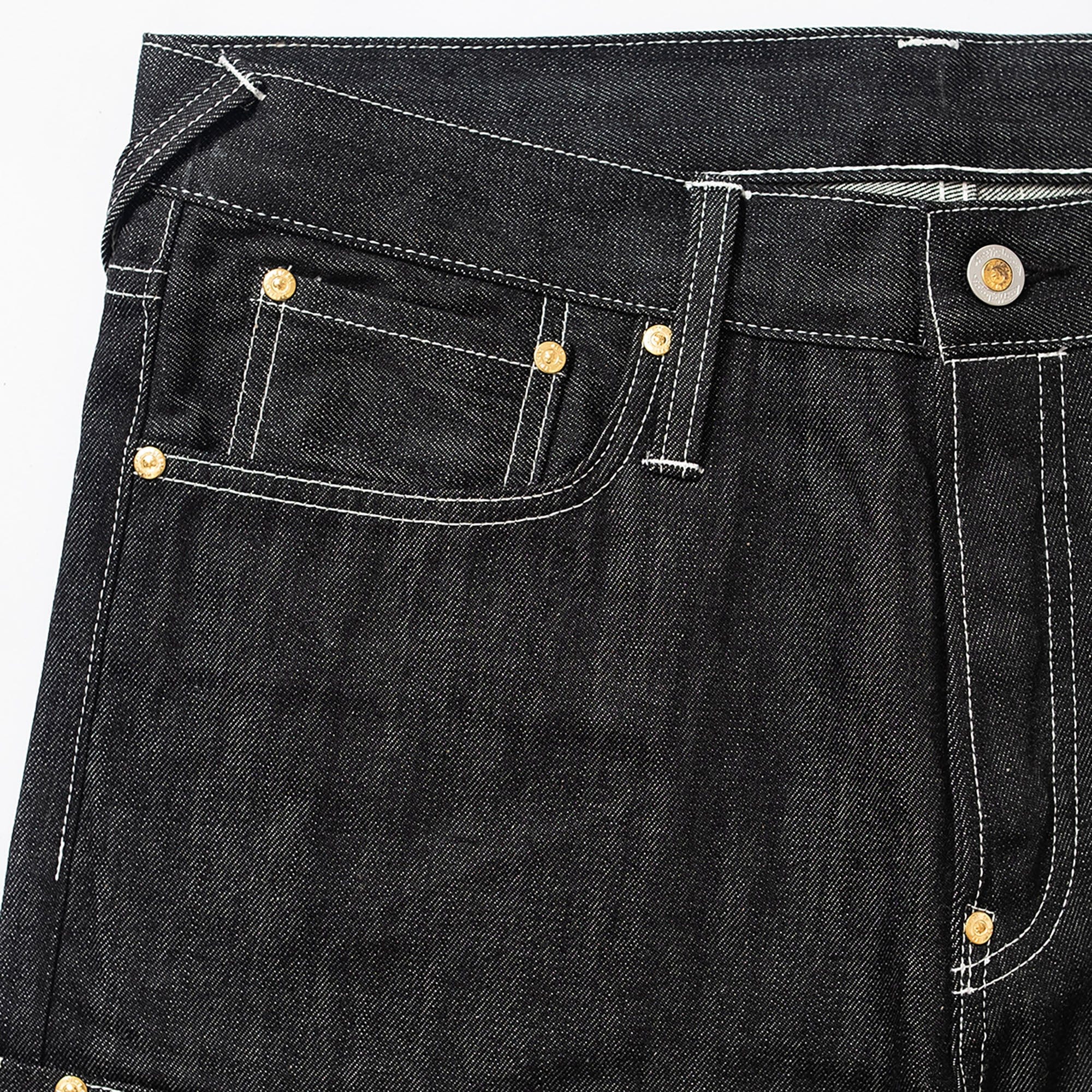 FVVO Selvedge Embroidered Double-Knee Raw Denim Pants, premium urban and streetwear designers apparel on PROJECTISR.com, FVVO