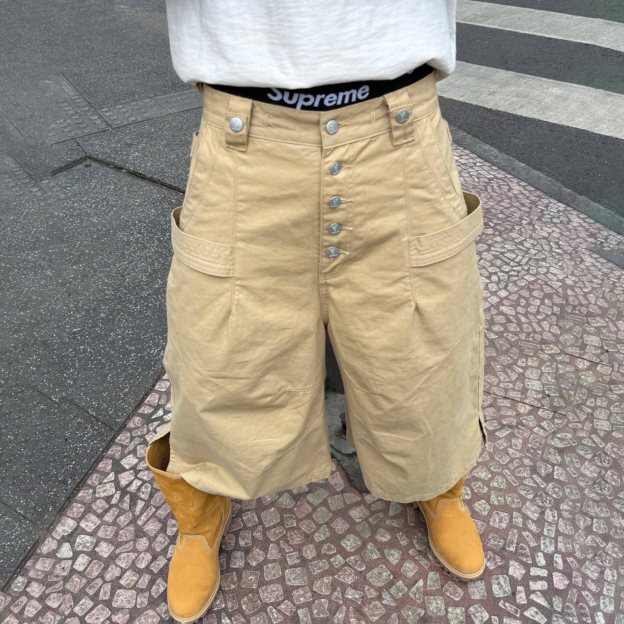 STEEPC Double-Belt Culotte Shorts, premium urban and streetwear designers apparel on PROJECTISR.com, STEEPC