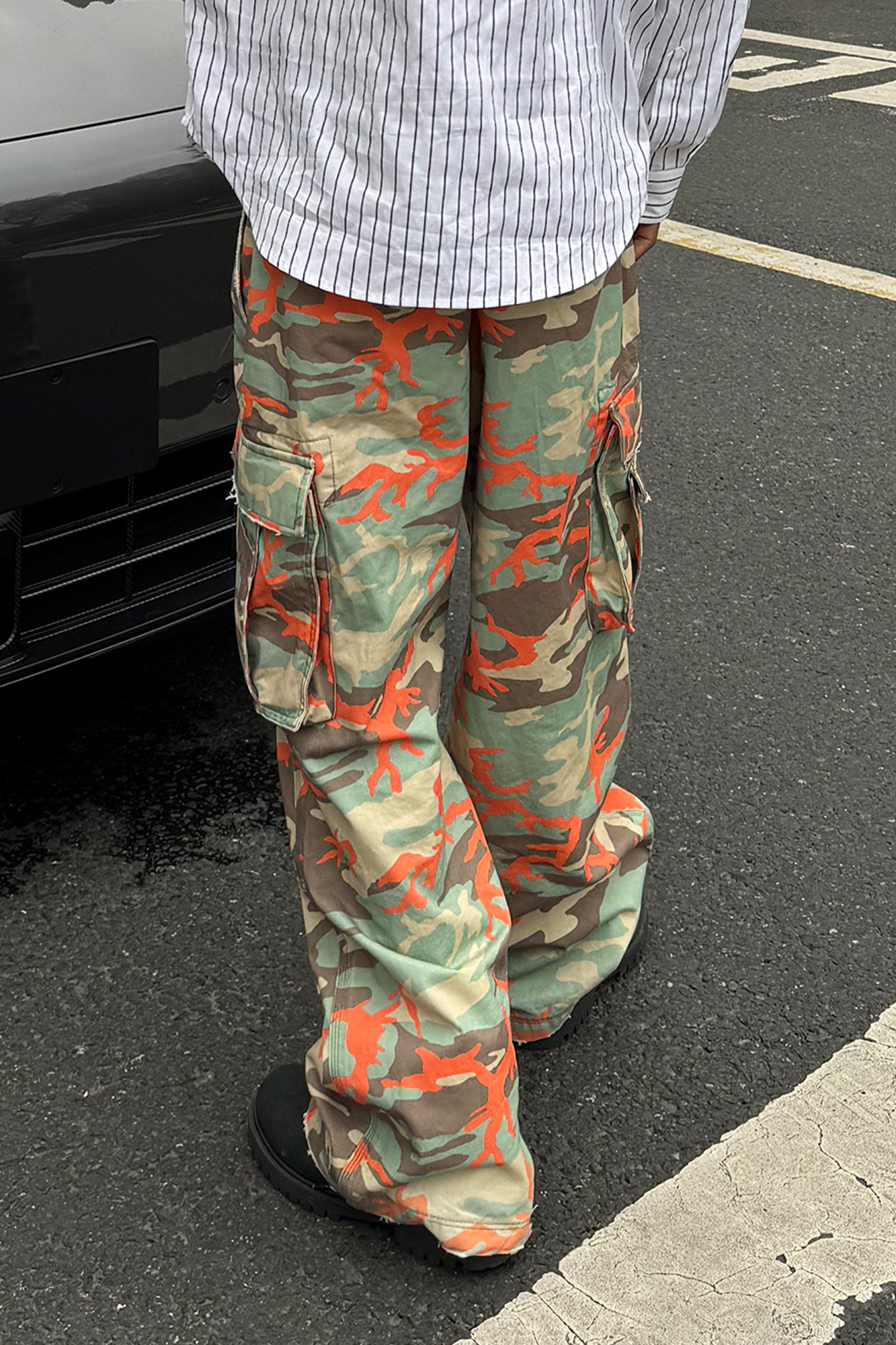 STEEPC Camo Wide-Leg Cargo Pants, premium urban and streetwear designers apparel on PROJECTISR.com, STEEPC