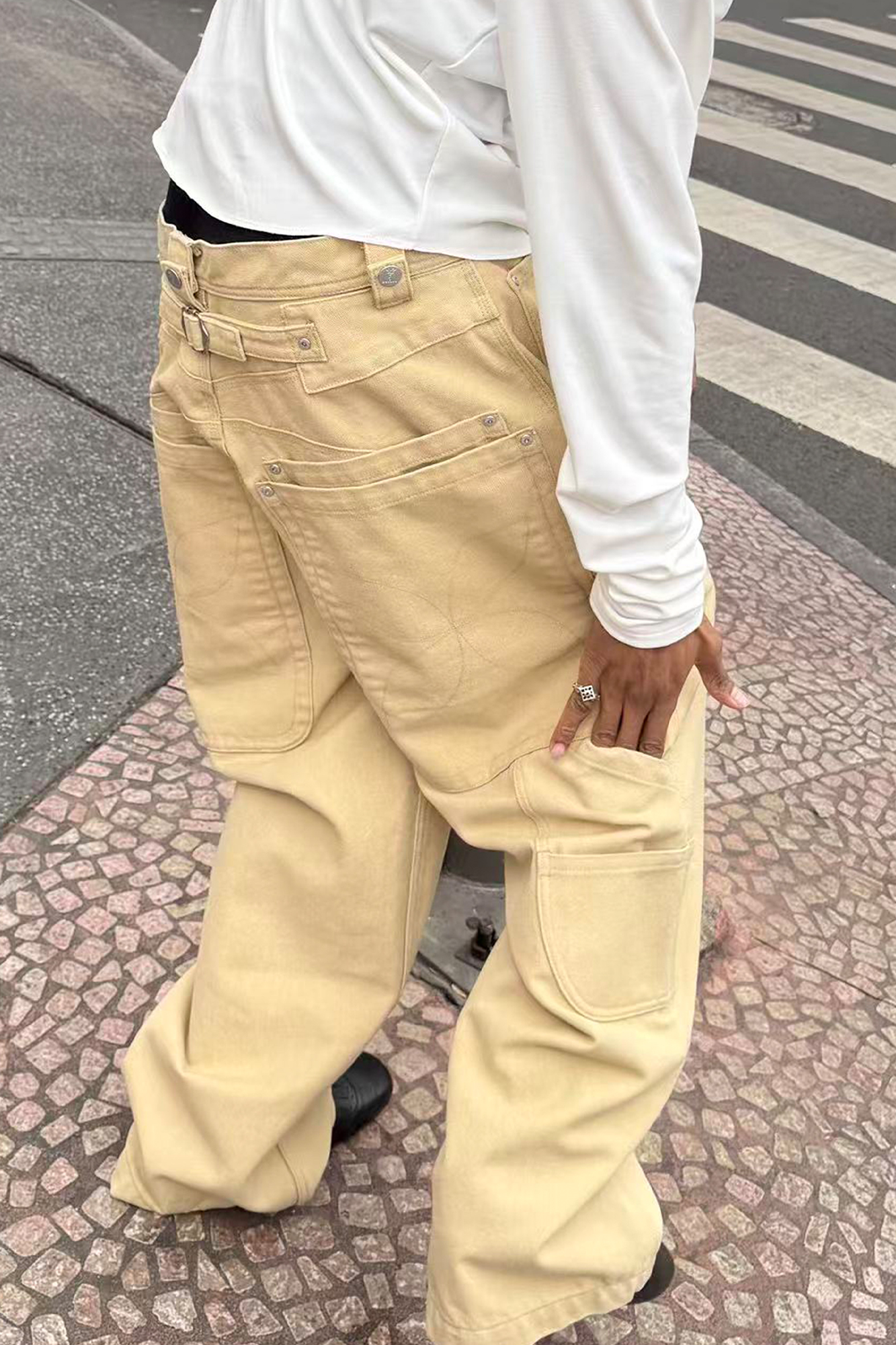 STEEPC Multi-Pocket Baggy Cargo Pants, premium urban and streetwear designers apparel on PROJECTISR.com, STEEPC