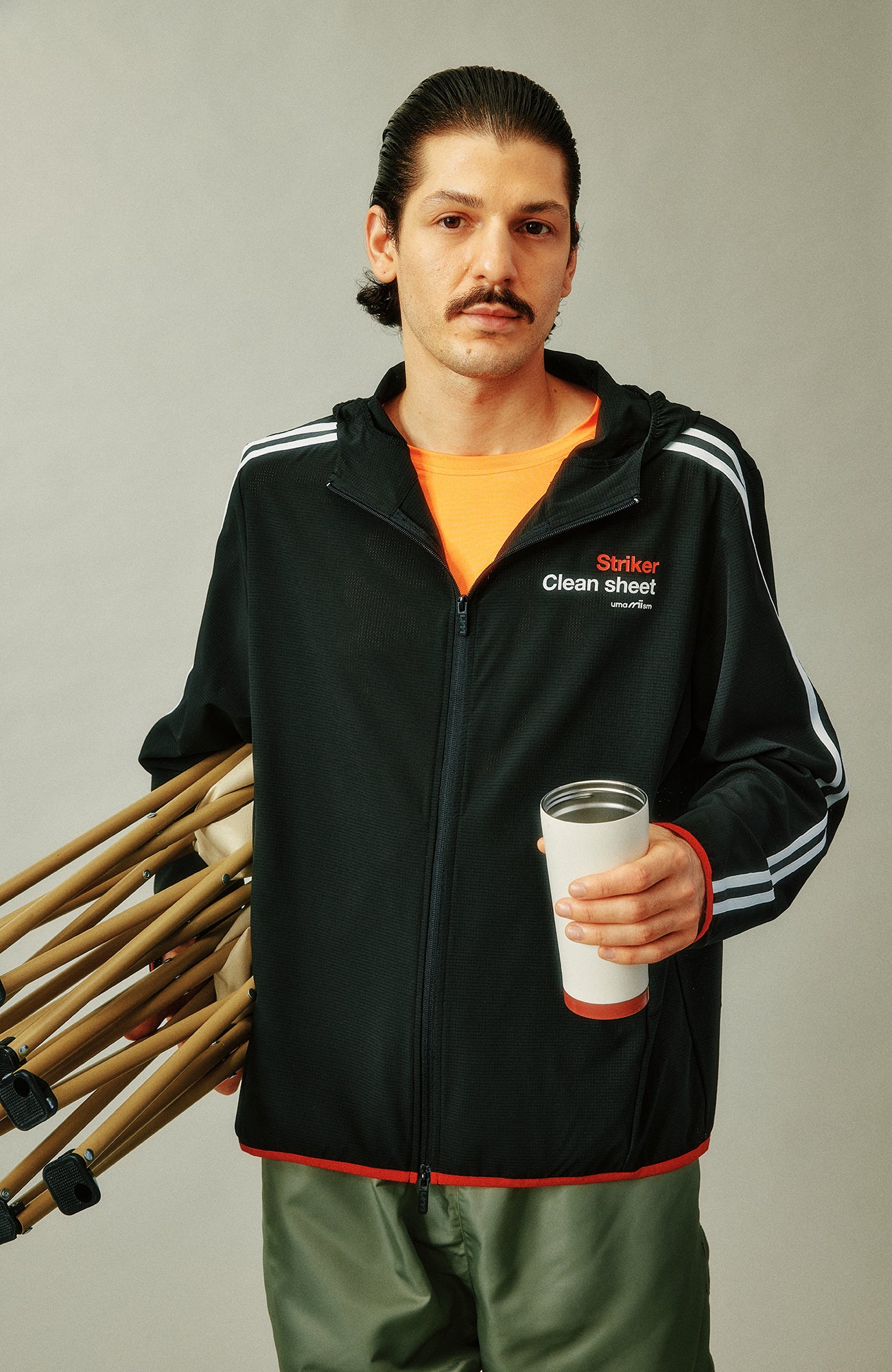 UMAMIISM Striped Hooded Running Jacket, premium urban and streetwear designers apparel on PROJECTISR.com, UMAMIISM