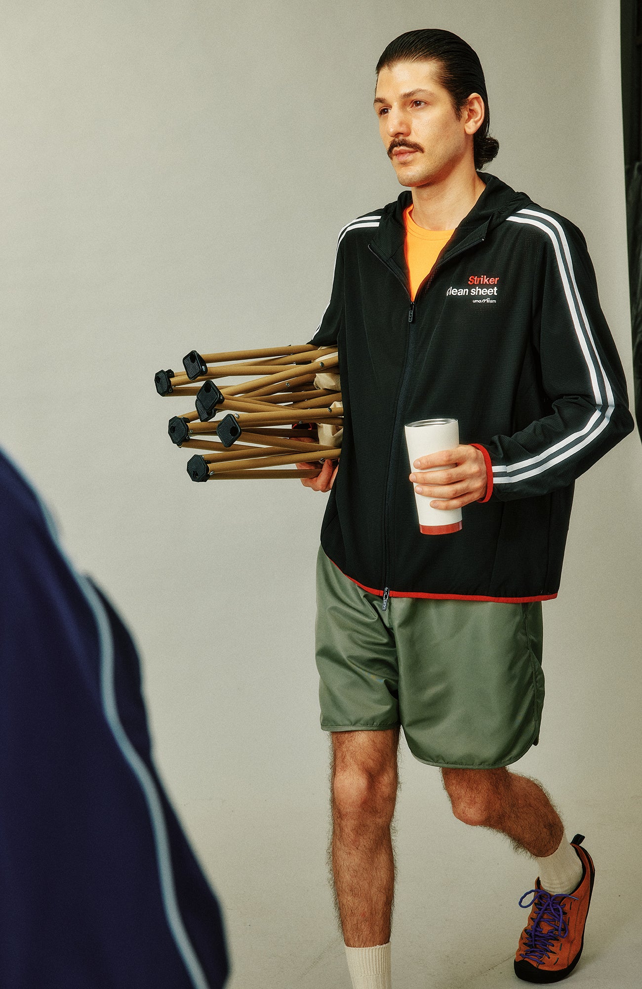 UMAMIISM Striped Hooded Running Jacket, premium urban and streetwear designers apparel on PROJECTISR.com, UMAMIISM