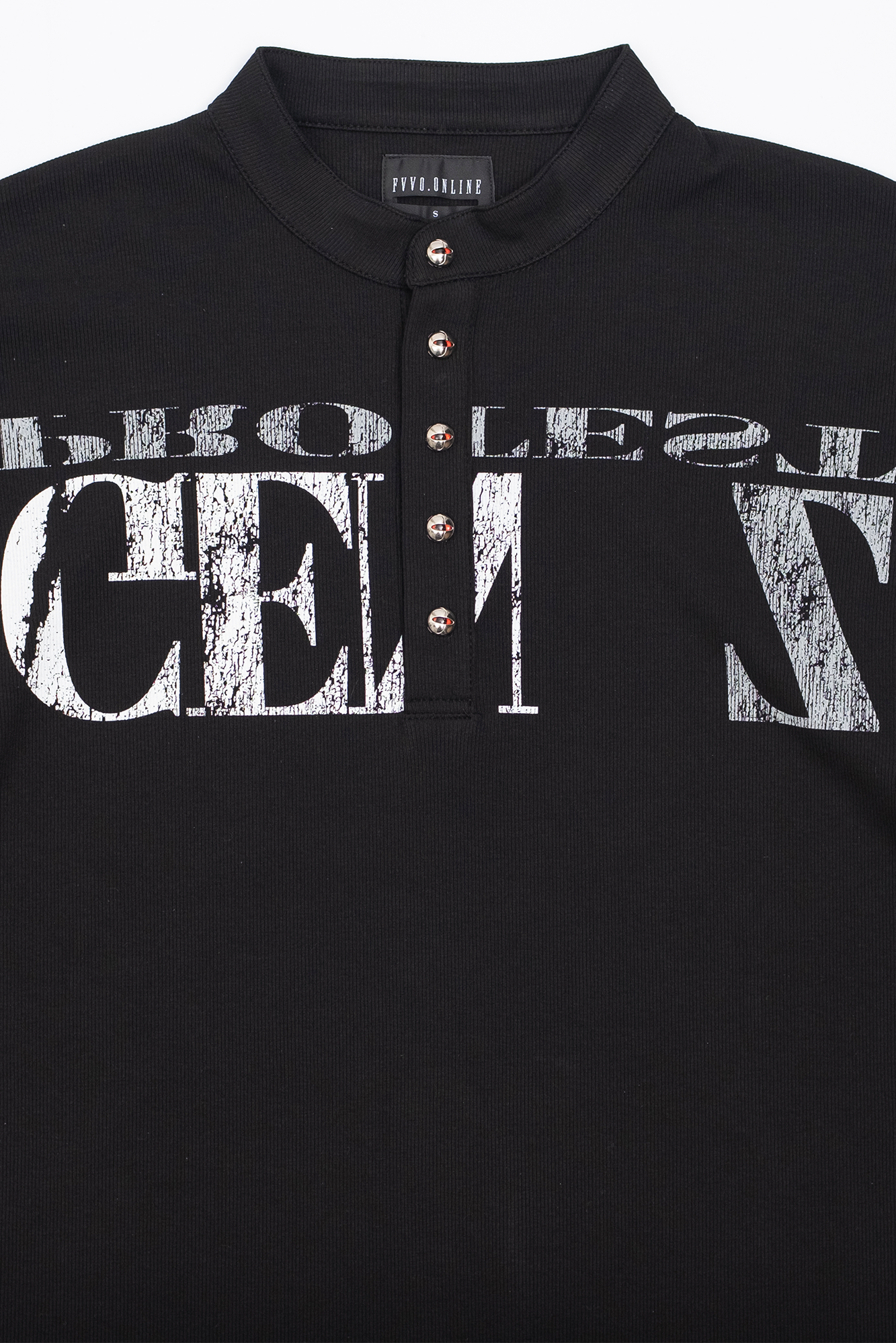 FVVO Ribbed Printed Henley Long Sleeve, premium urban and streetwear designers apparel on PROJECTISR.com, FVVO