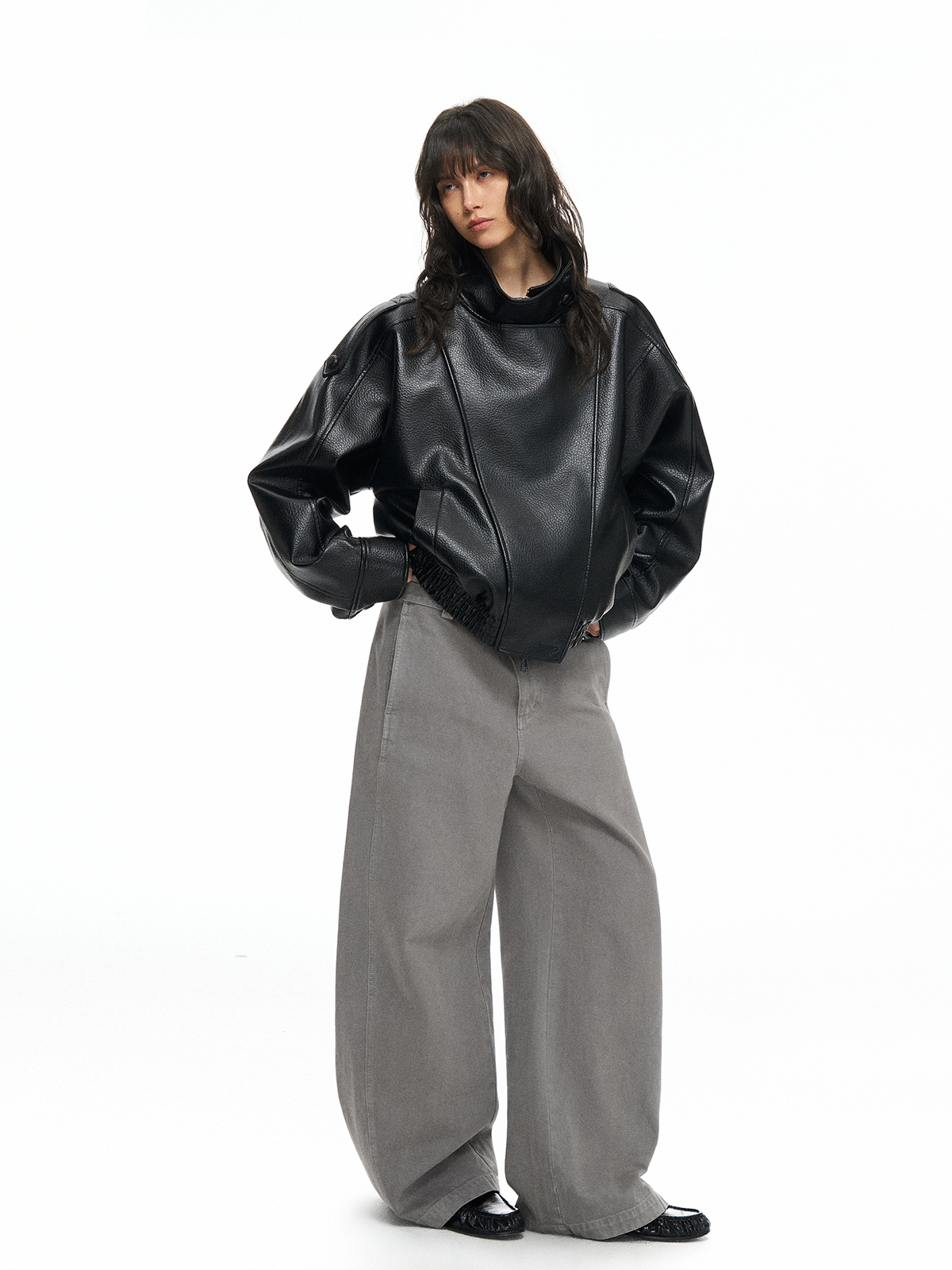 TGNS Faux Leather Biker Jacket