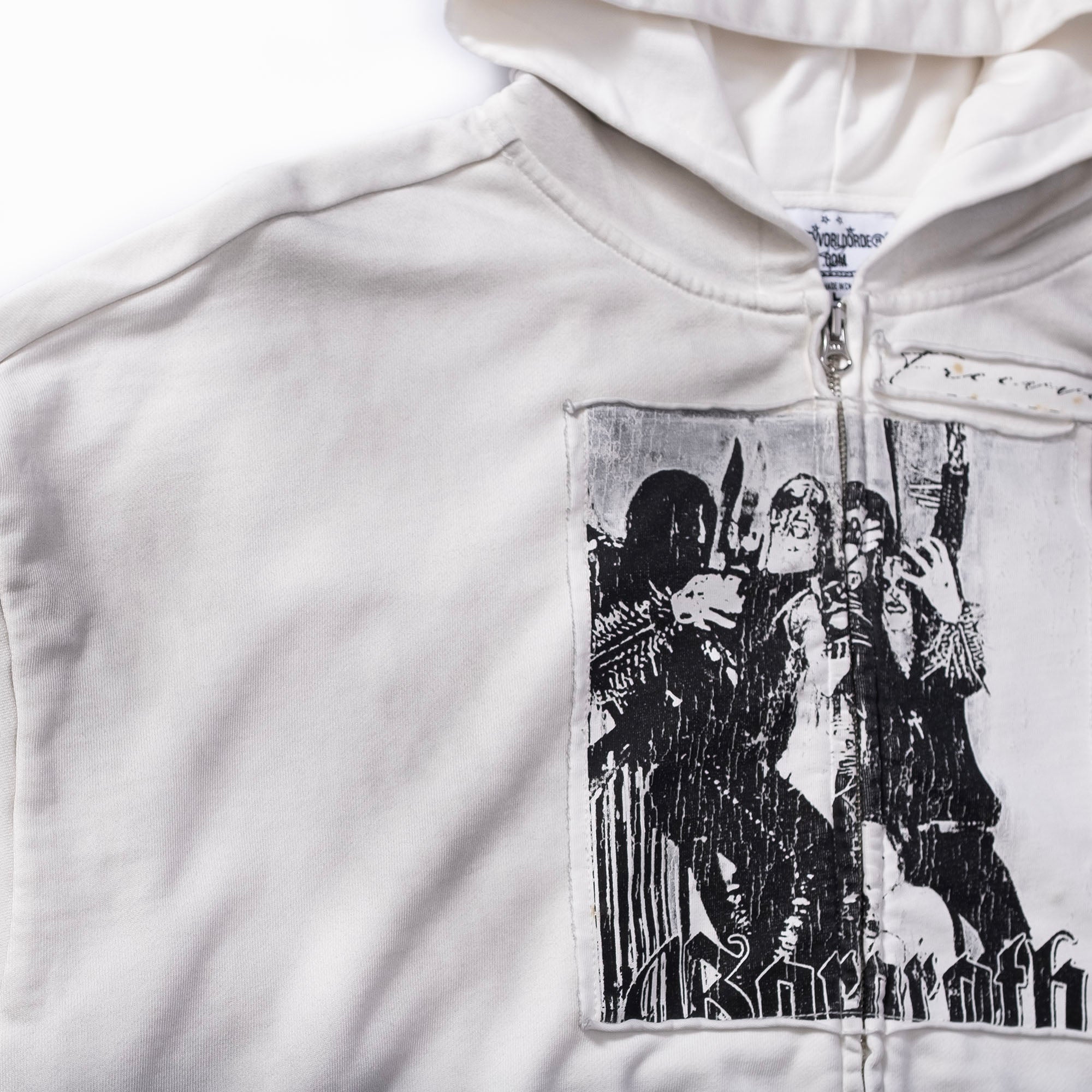 FVVO Patch Washed Zip-Up Hoodie