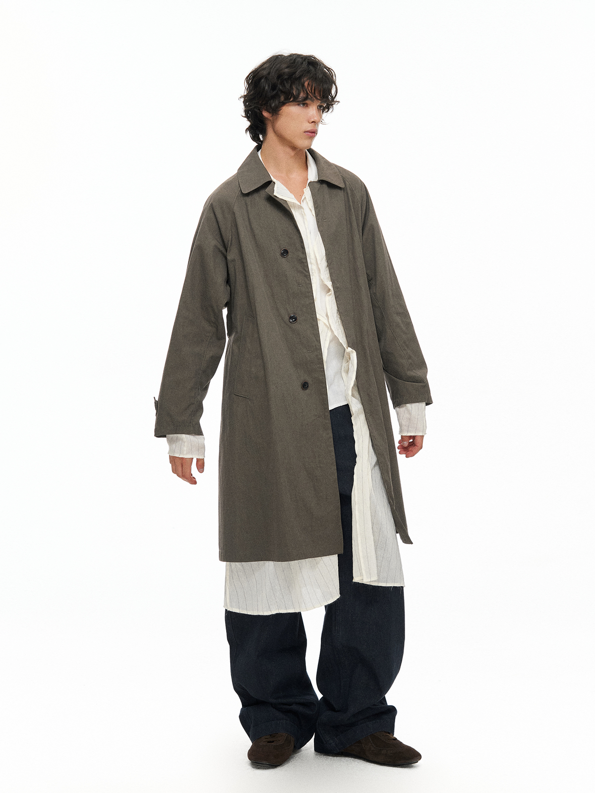 TGNS Retro Oversized Longline Trench Coat
