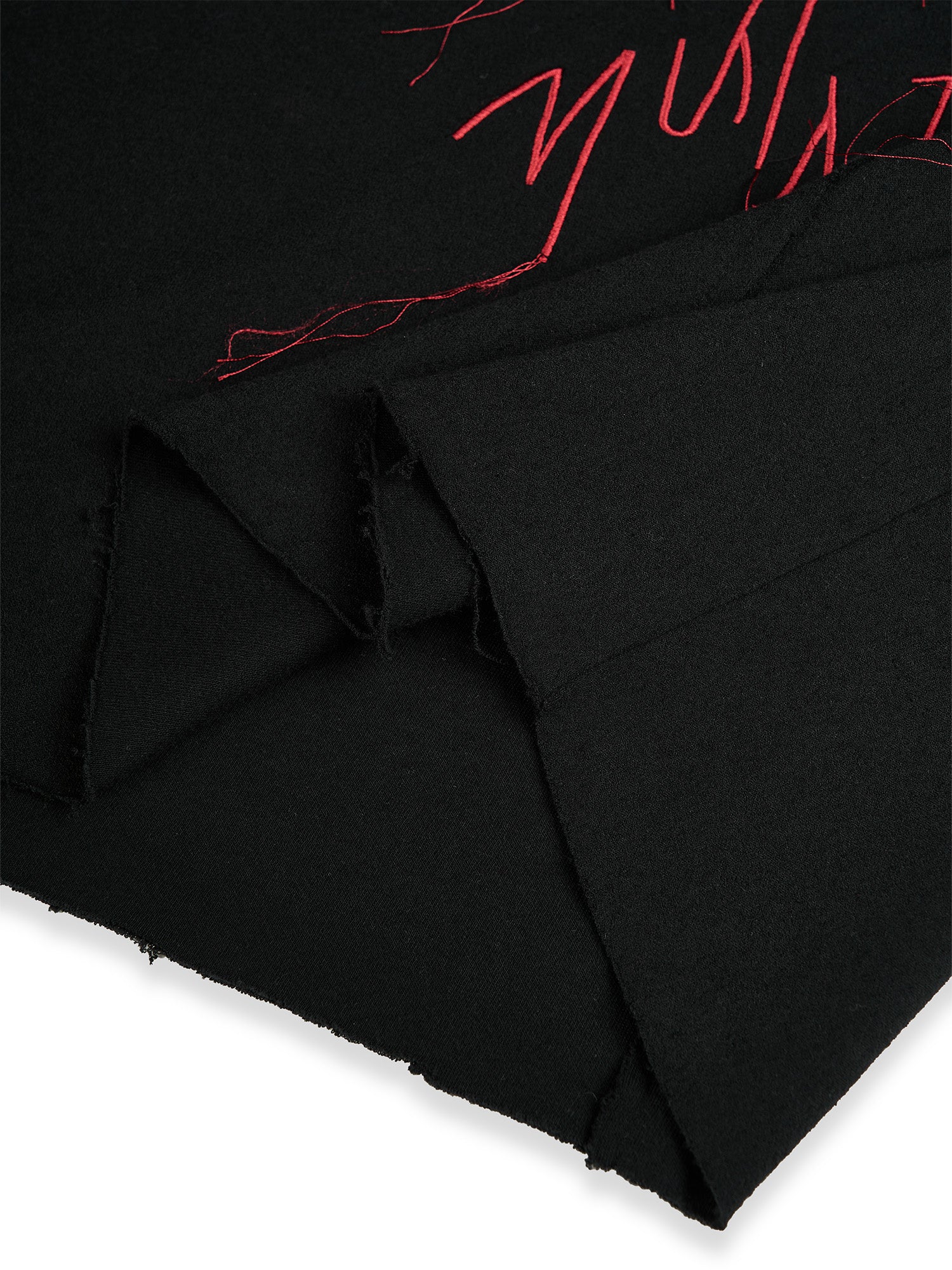FLYERRER Cross-Panel Contrast Frayed Embroidered Long-Sleeve Tee, premium urban and streetwear designers apparel on PROJECTISR.com, FLYERRER