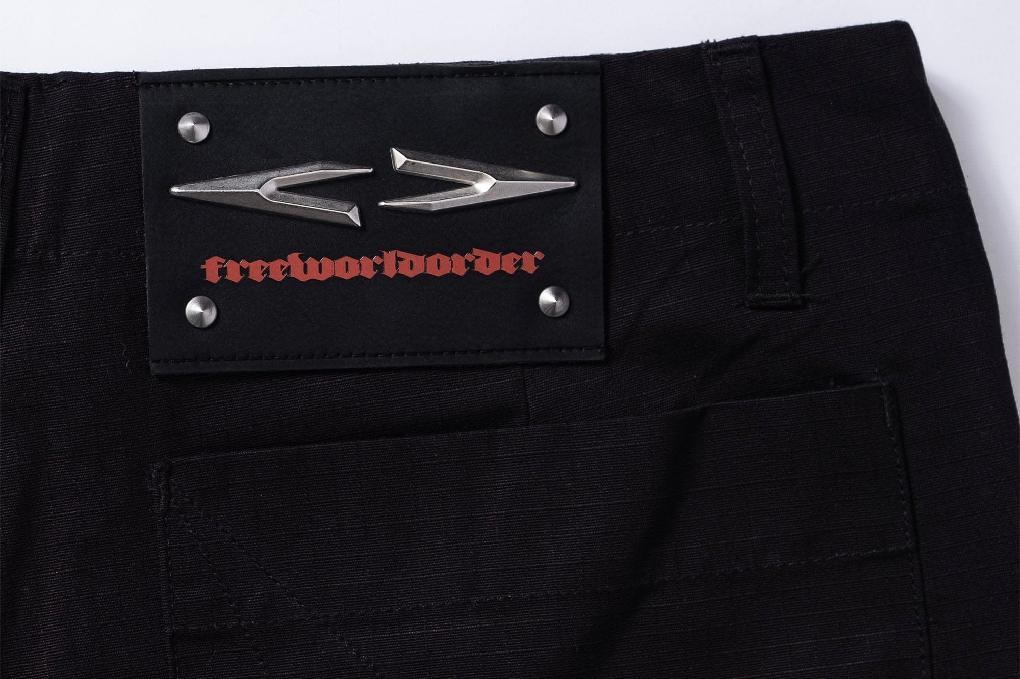 FVVO Distressed Rivet Strap Cargo Shorts Black, premium urban and streetwear designers apparel on PROJECTISR.com, FVVO