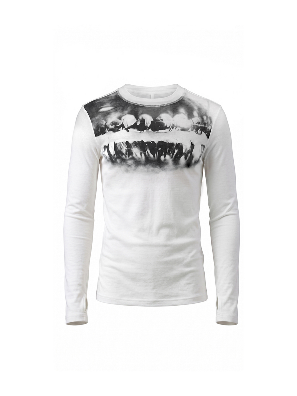DND4DES Graphic Slim Wool-Blend Long-Sleeve Tee