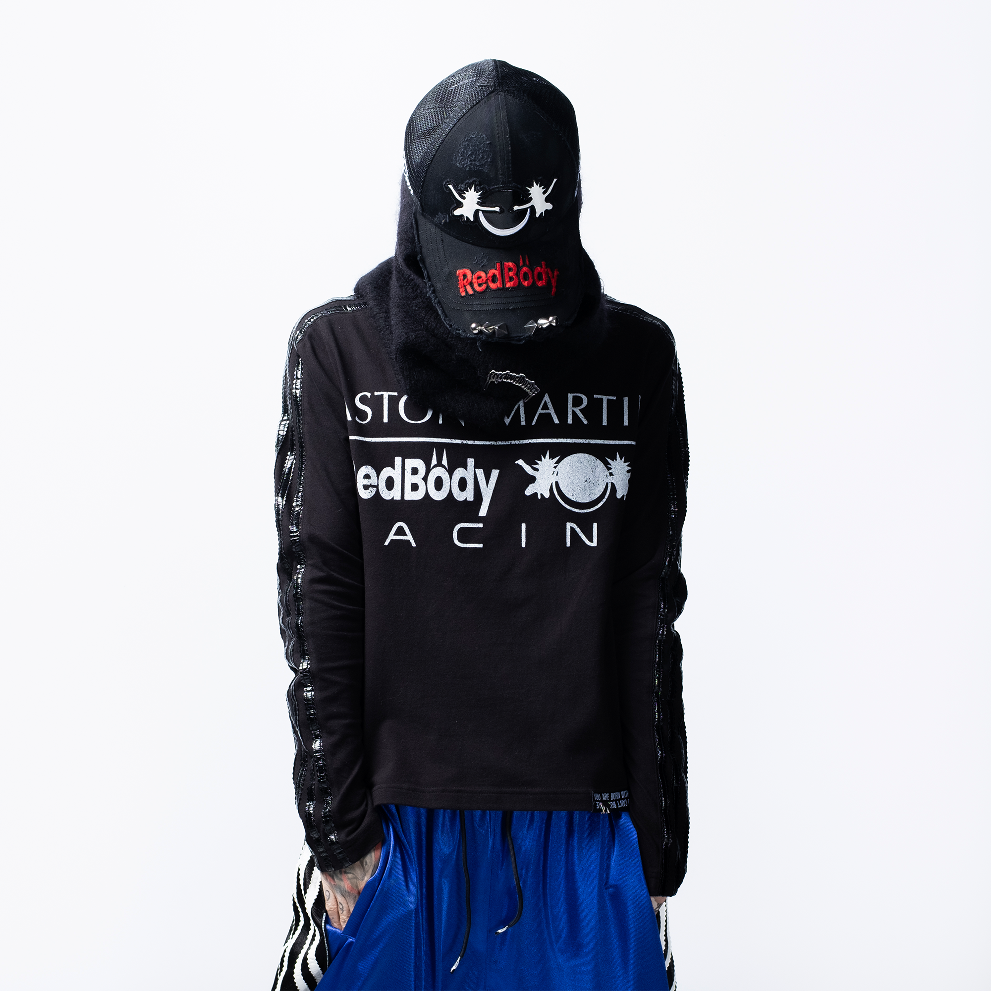 FVVO Parody Logo Slim-Fit Long Sleeve Tee, premium urban and streetwear designers apparel on PROJECTISR.com, FVVO