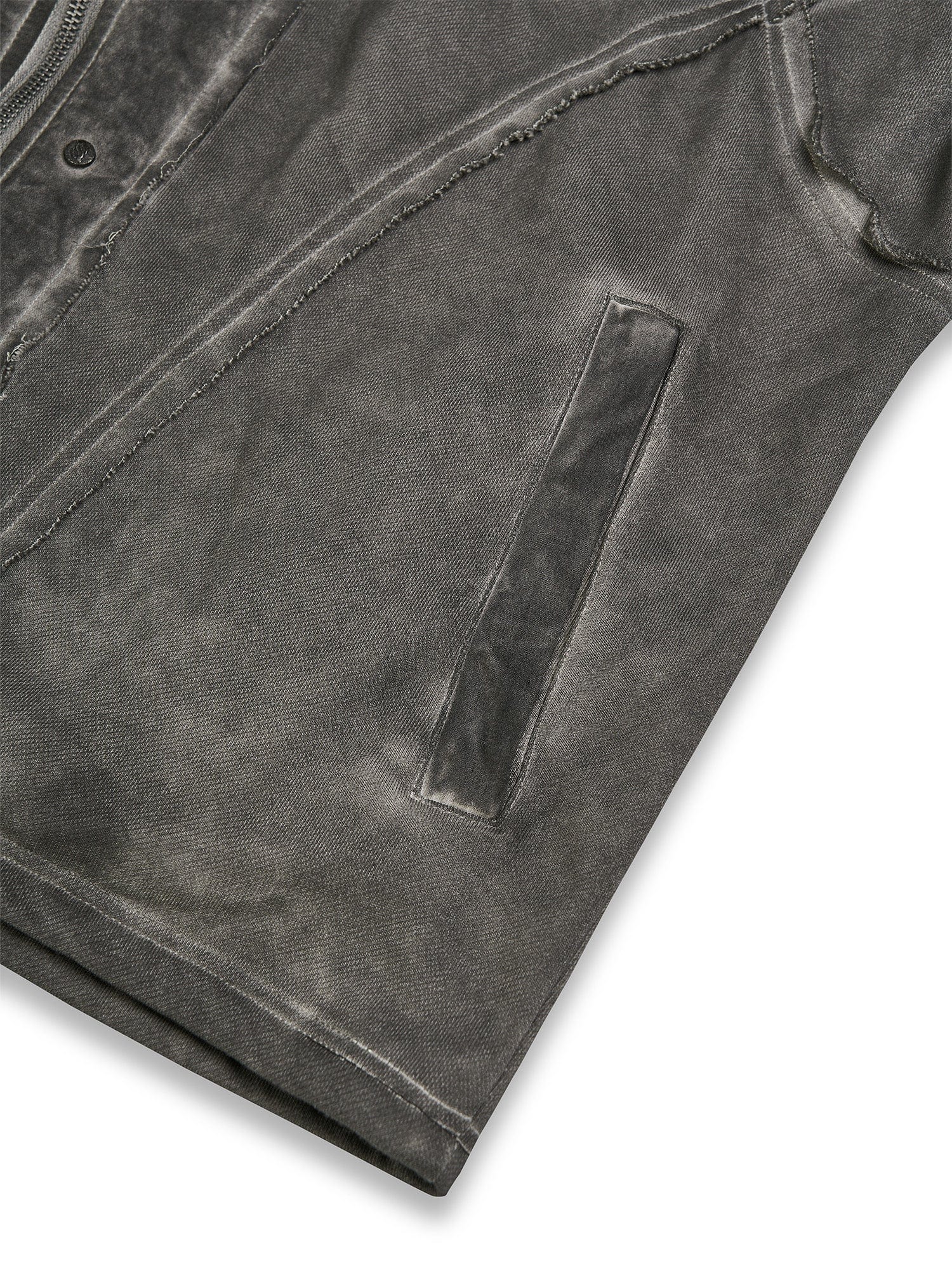 FLYERRER Distressed Drawstring Ruched Hooded Jacket, premium urban and streetwear designers apparel on PROJECTISR.com, FLYERRER