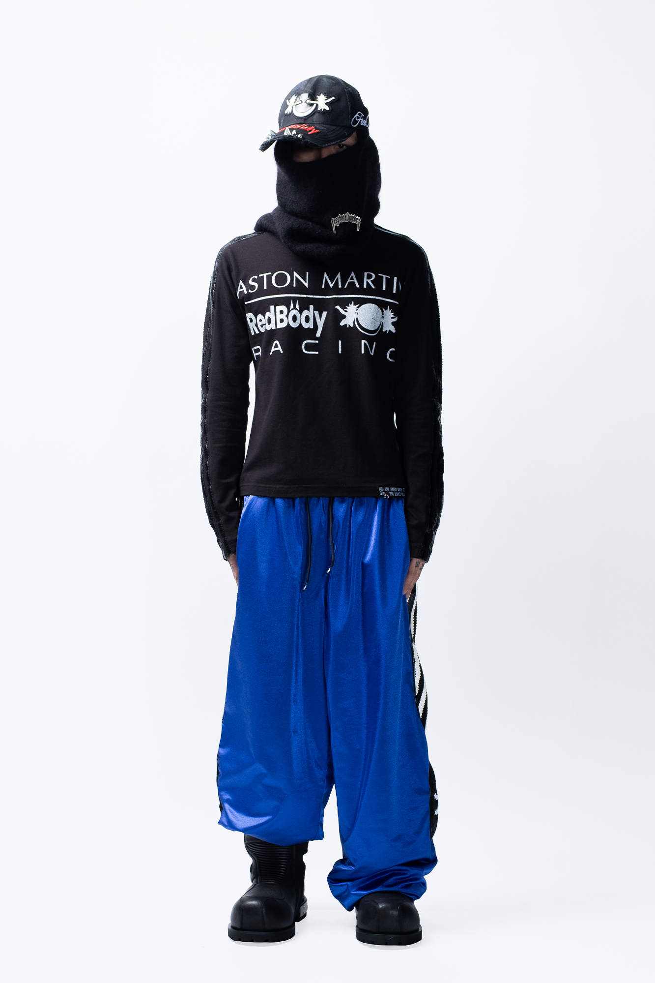 FVVO Parody Logo Slim-Fit Long Sleeve Tee, premium urban and streetwear designers apparel on PROJECTISR.com, FVVO