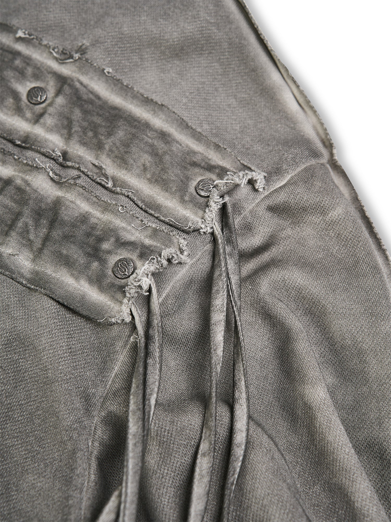 FLYERRER Distressed Drawstring Ruched Hooded Jacket, premium urban and streetwear designers apparel on PROJECTISR.com, FLYERRER