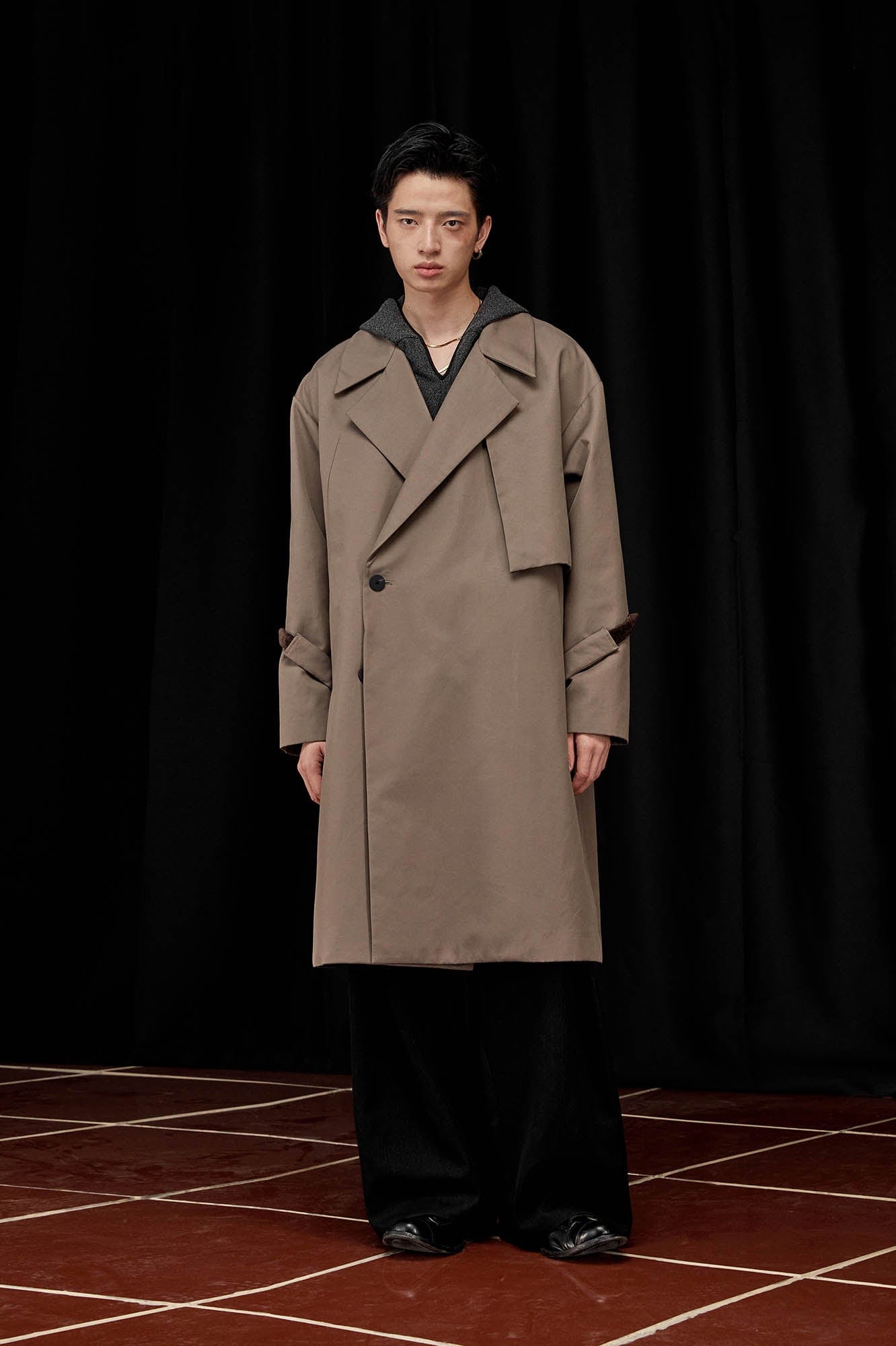ALVNG AR ANTS Double-Breasted Notch Lapel Oversized Coat, premium urban and streetwear designers apparel on PROJECTISR.com, ALVNG AR ANTS