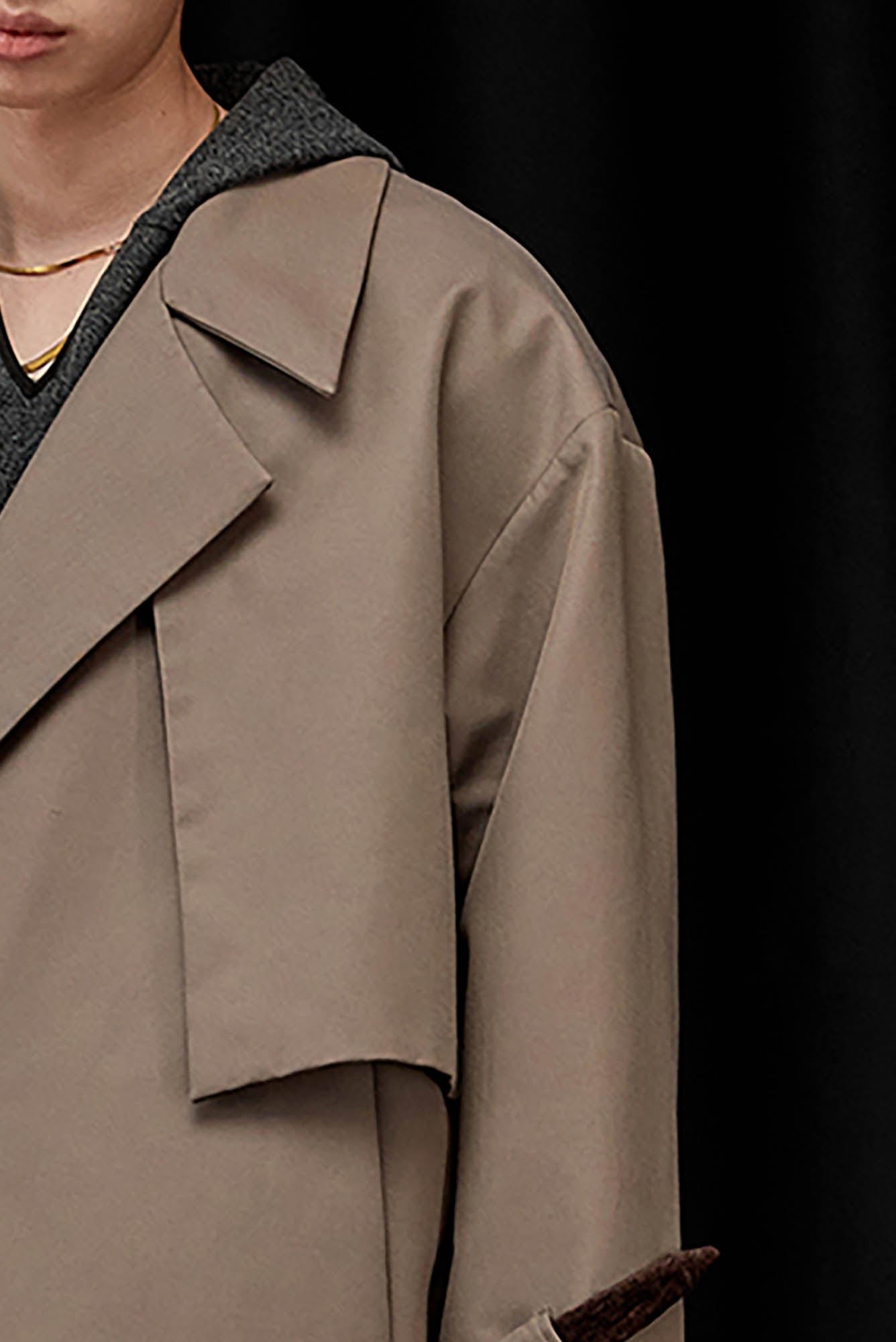 ALVNG AR ANTS Double-Breasted Notch Lapel Oversized Coat, premium urban and streetwear designers apparel on PROJECTISR.com, ALVNG AR ANTS