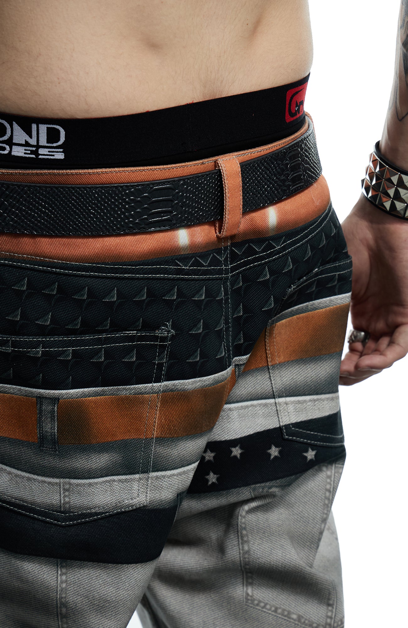 DND4DES Buckle Snake-Embossed Leather Belt, premium urban and streetwear designers apparel on PROJECTISR.com, DND4DES