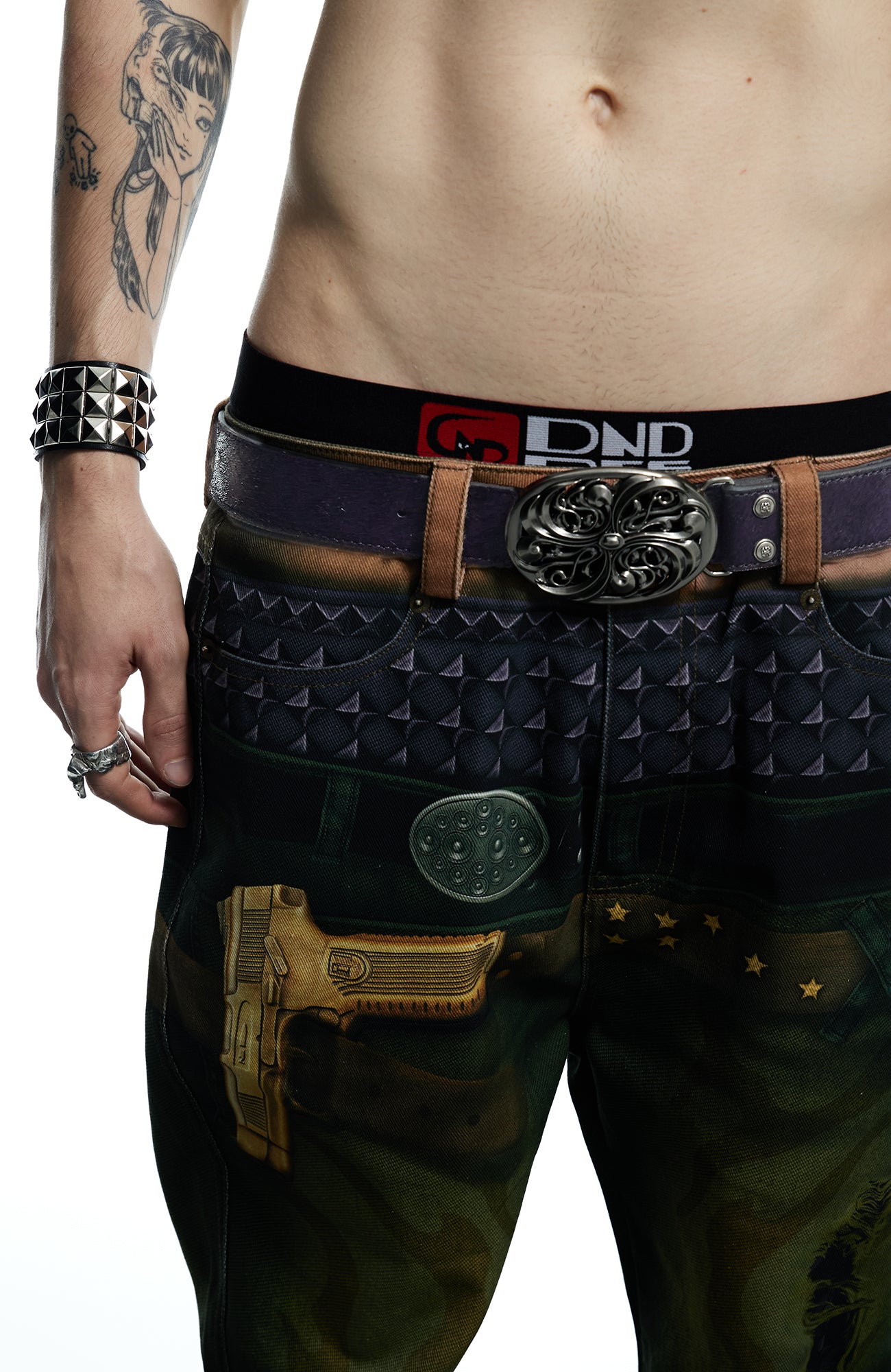 DND4DES Filigree Buckle Cowhide Leather Belt Purple, premium urban and streetwear designers apparel on PROJECTISR.com, DND4DES