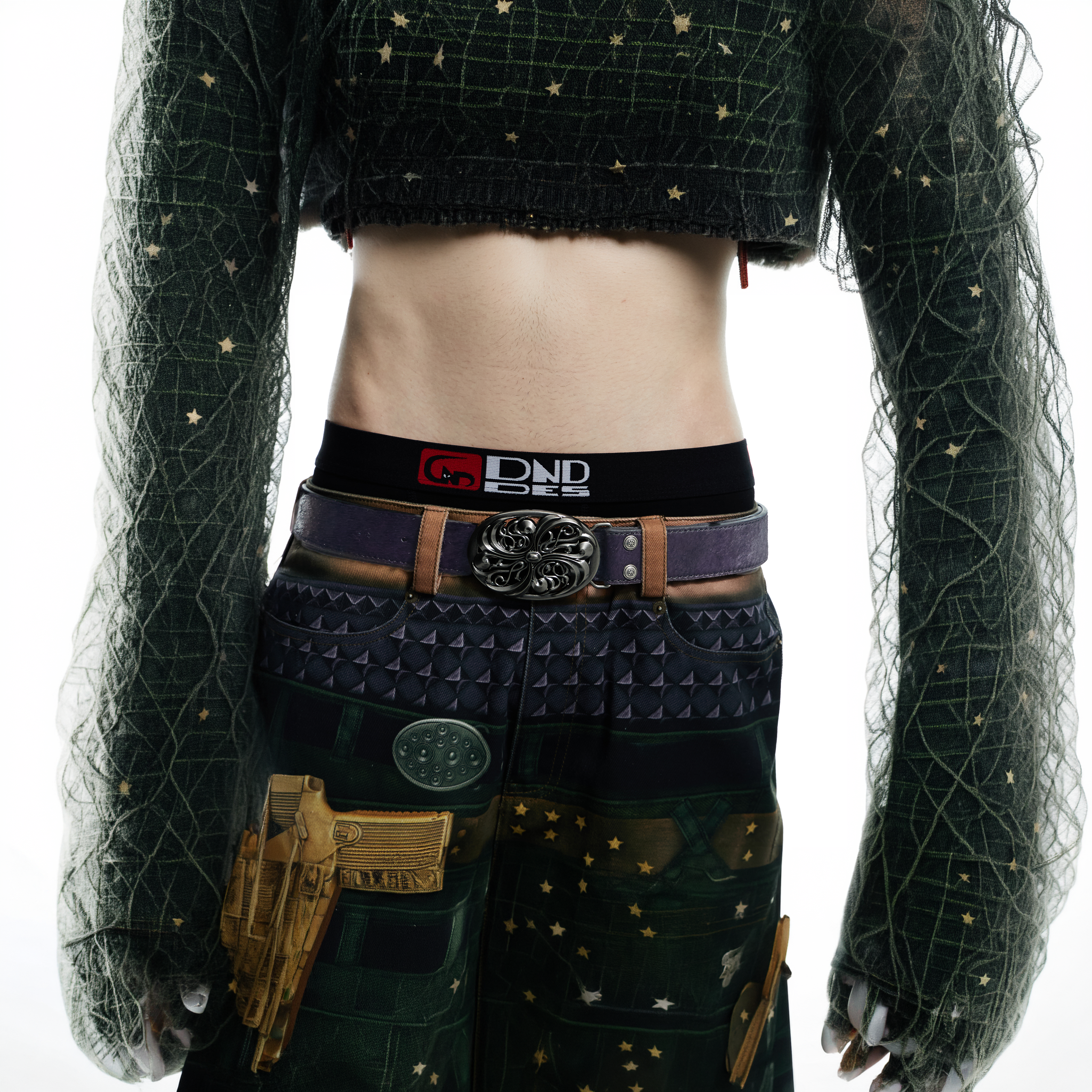 DND4DES Filigree Buckle Cowhide Leather Belt Purple, premium urban and streetwear designers apparel on PROJECTISR.com, DND4DES