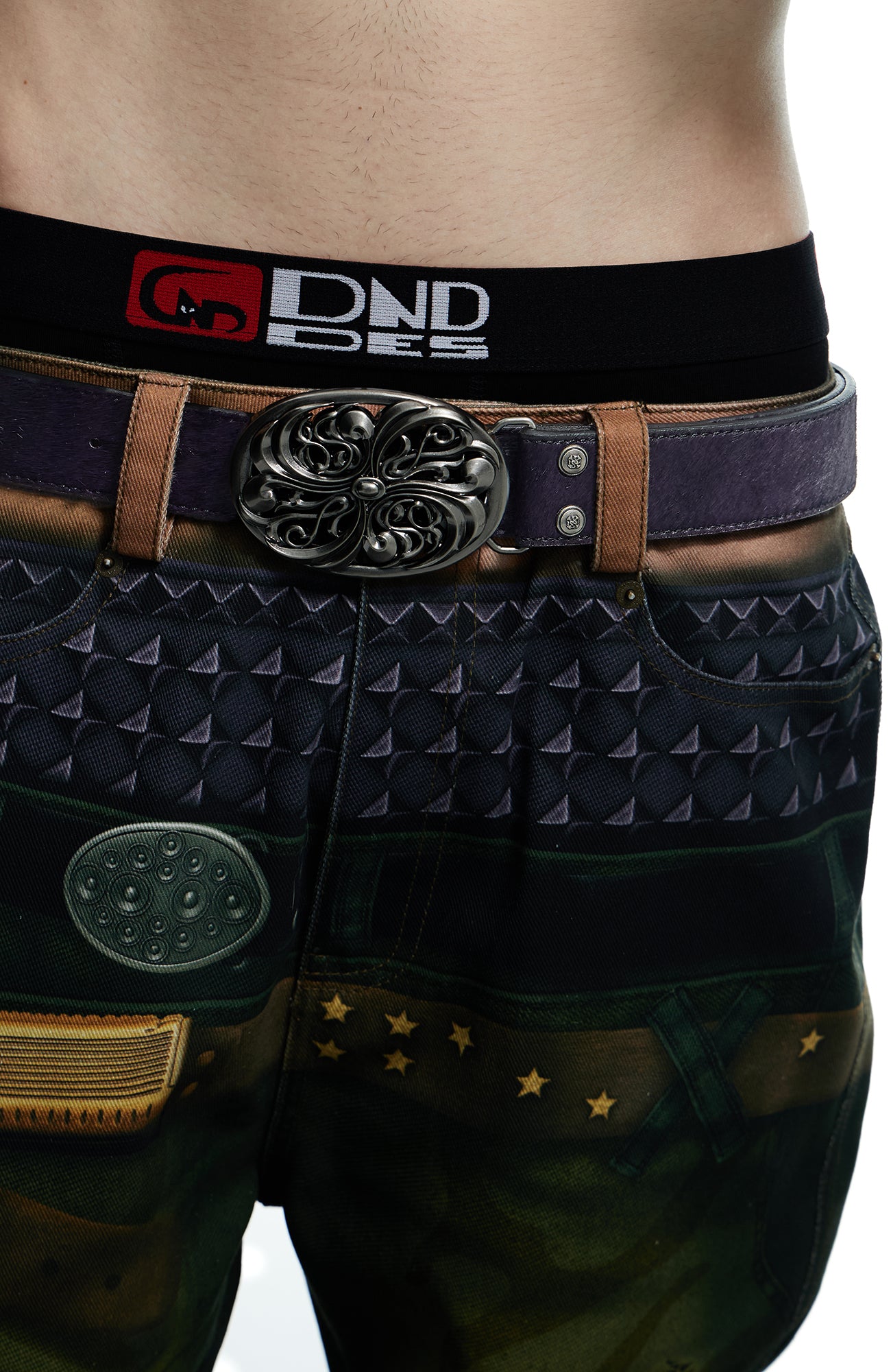 DND4DES Filigree Buckle Cowhide Leather Belt Purple, premium urban and streetwear designers apparel on PROJECTISR.com, DND4DES