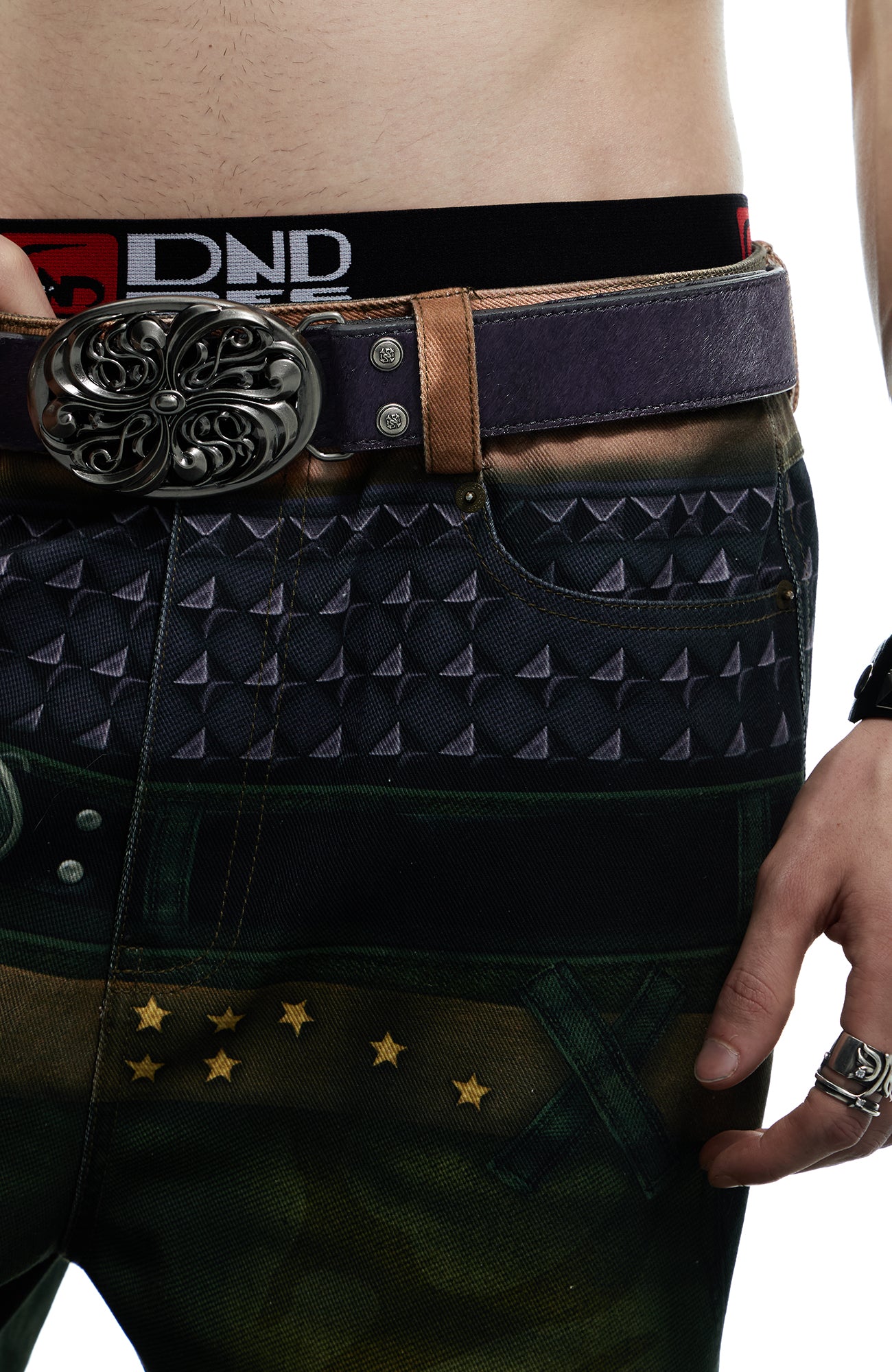 DND4DES Filigree Buckle Cowhide Leather Belt Purple, premium urban and streetwear designers apparel on PROJECTISR.com, DND4DES
