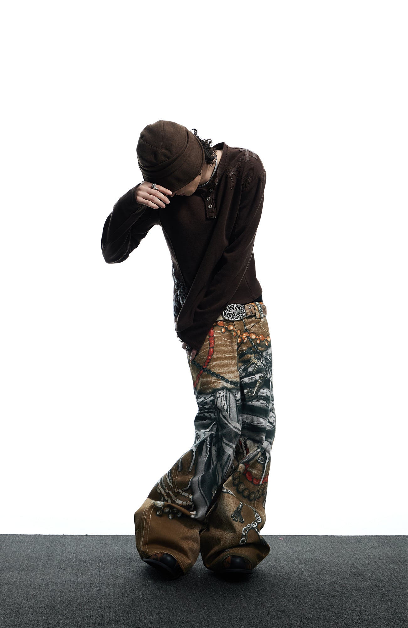 DND4DES Antique Jewelry Print Baggy Jeans, premium urban and streetwear designers apparel on PROJECTISR.com, DND4DES