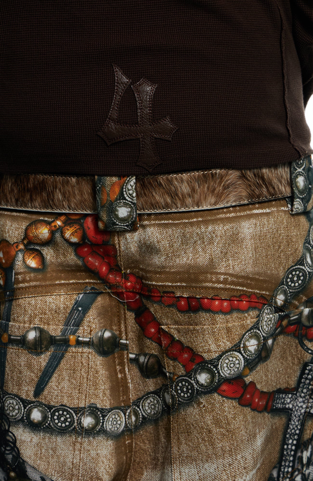 DND4DES Filigree Buckle Horsehair Leather Belt, premium urban and streetwear designers apparel on PROJECTISR.com, DND4DES