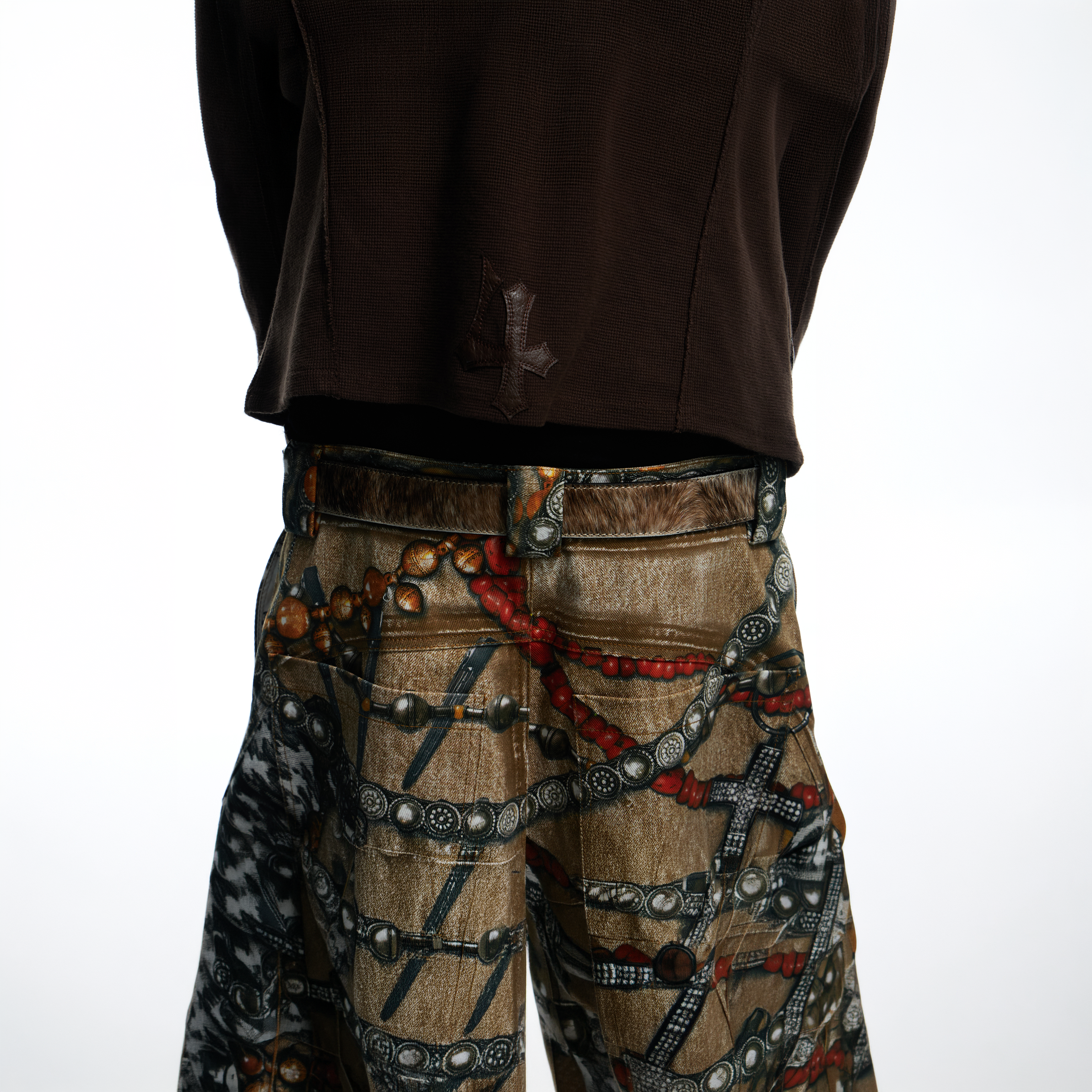 DND4DES Filigree Buckle Horsehair Leather Belt, premium urban and streetwear designers apparel on PROJECTISR.com, DND4DES