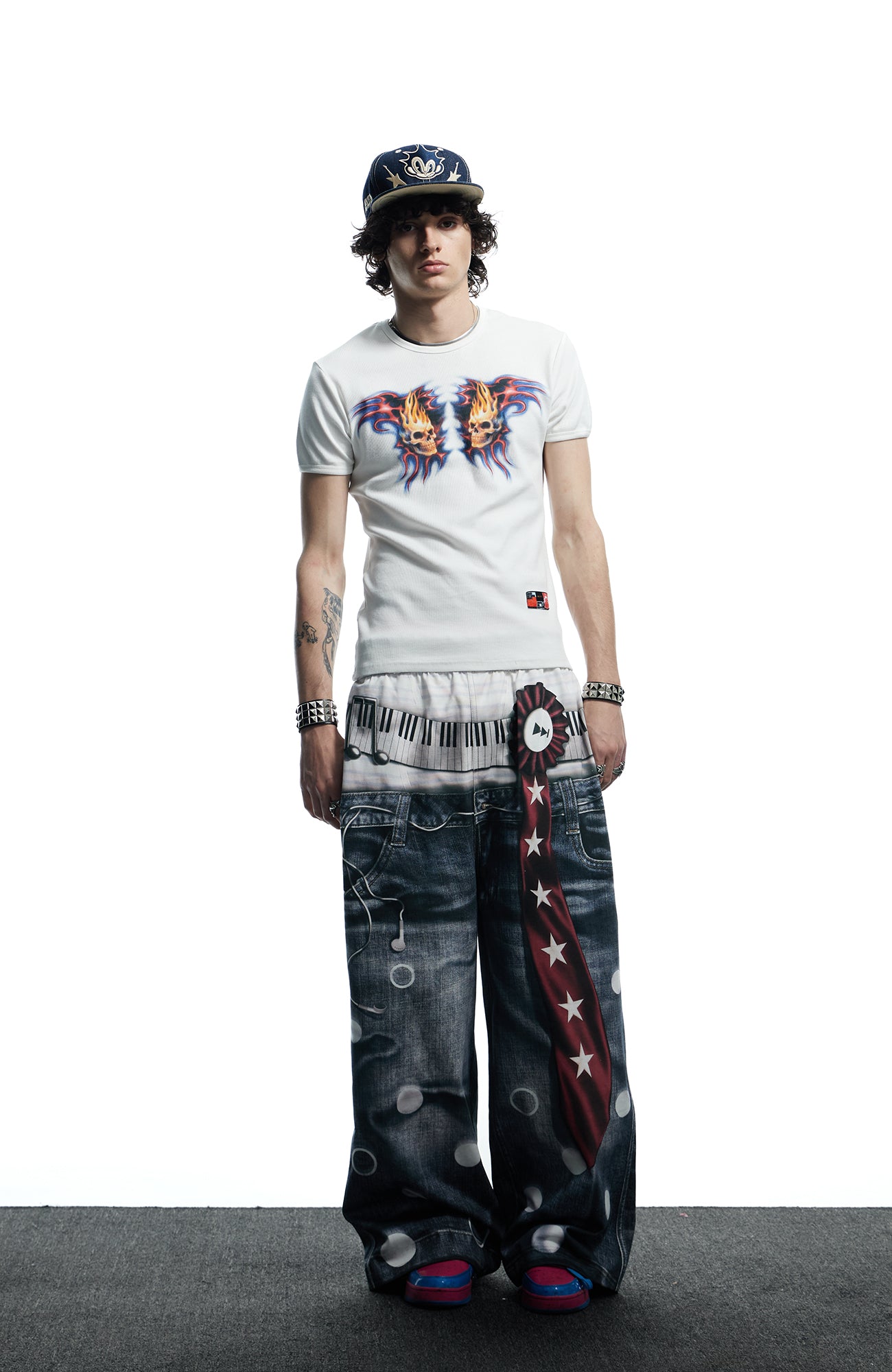 DND4DES Playful Print Baggy Trousers, premium urban and streetwear designers apparel on PROJECTISR.com, DND4DES