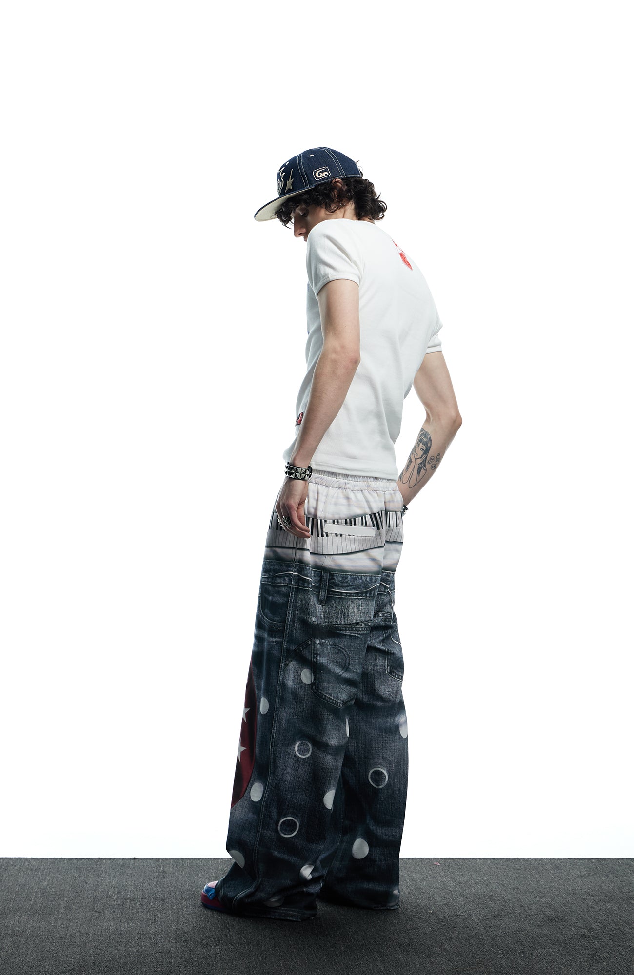 DND4DES Playful Print Baggy Trousers, premium urban and streetwear designers apparel on PROJECTISR.com, DND4DES