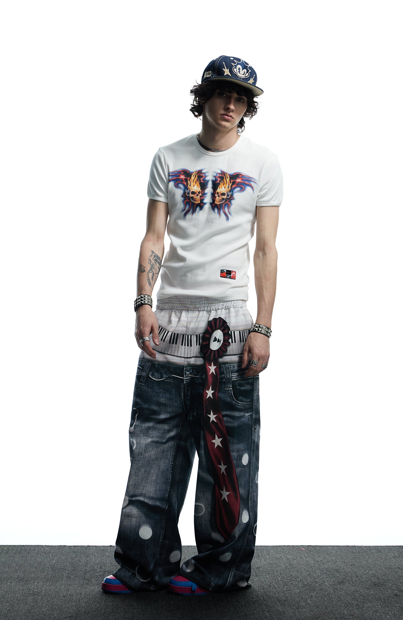 DND4DES Playful Print Baggy Trousers, premium urban and streetwear designers apparel on PROJECTISR.com, DND4DES