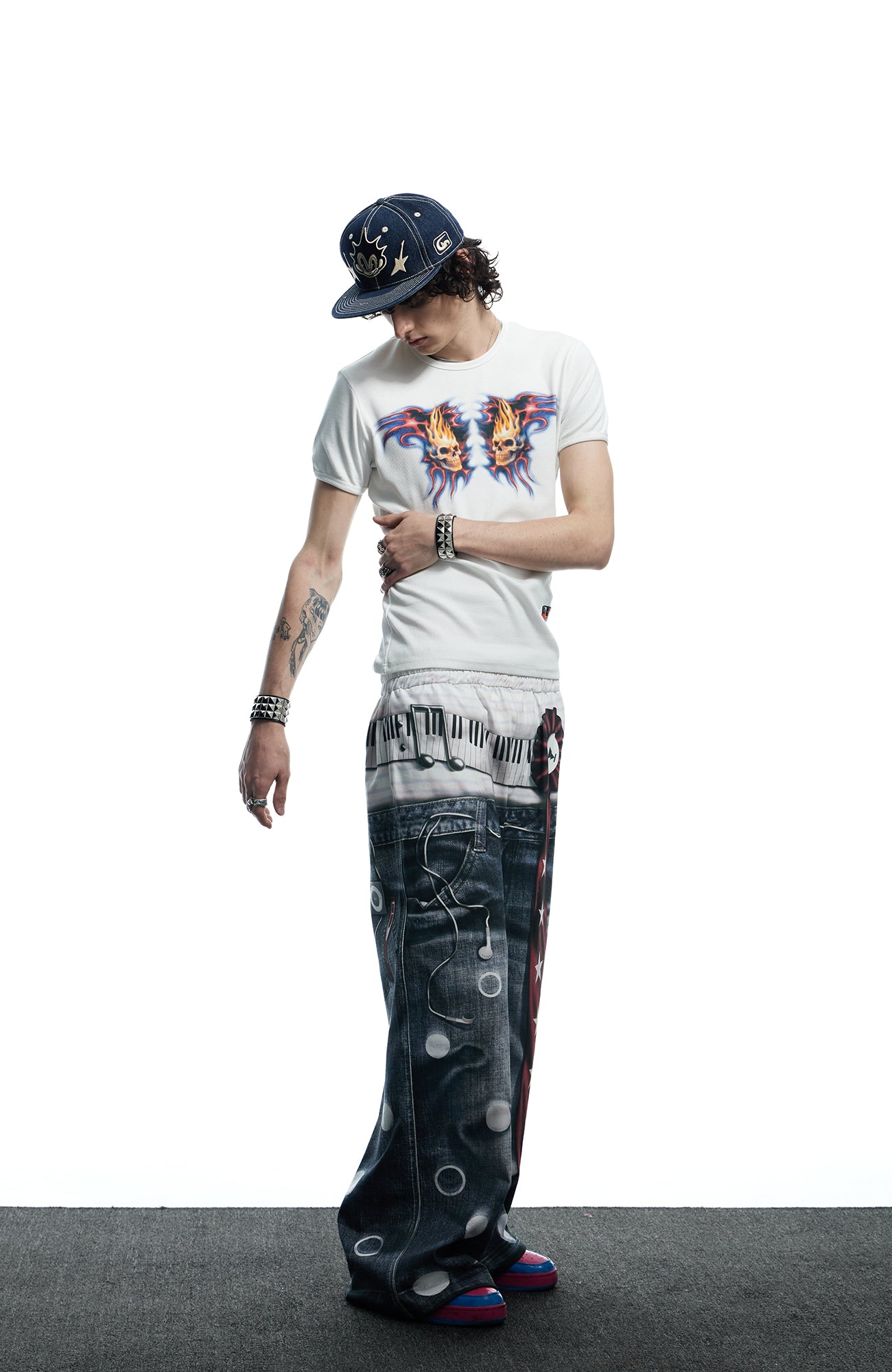 DND4DES Playful Print Baggy Trousers, premium urban and streetwear designers apparel on PROJECTISR.com, DND4DES
