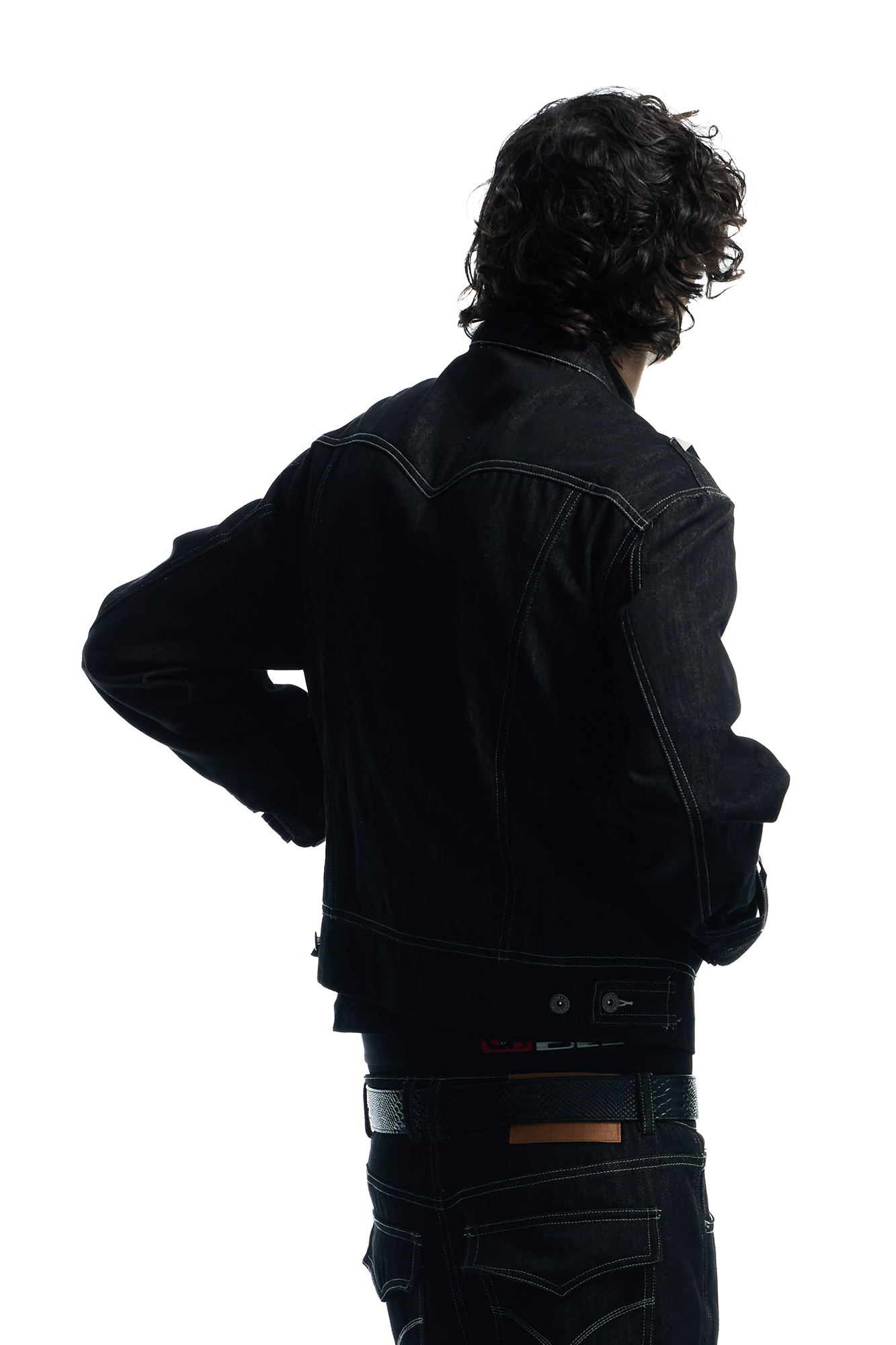 DND4DES Studded Stand Collar Raw Denim Jacket, premium urban and streetwear designers apparel on PROJECTISR.com, DND4DES