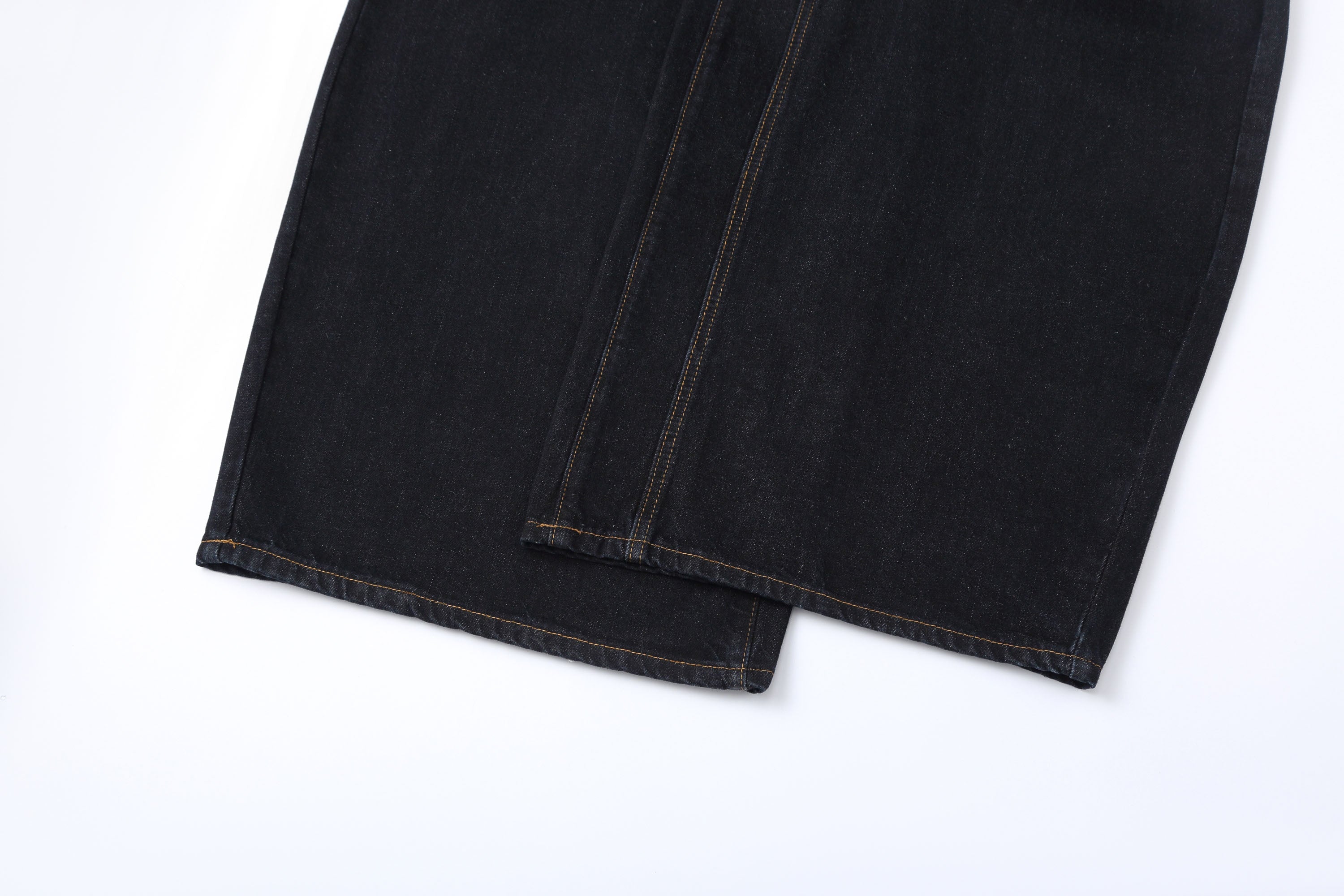 CLP Contrast-Waist Botton-Fly Oversized Raw Jeans, premium urban and streetwear designers apparel on PROJECTISR.com, CLP