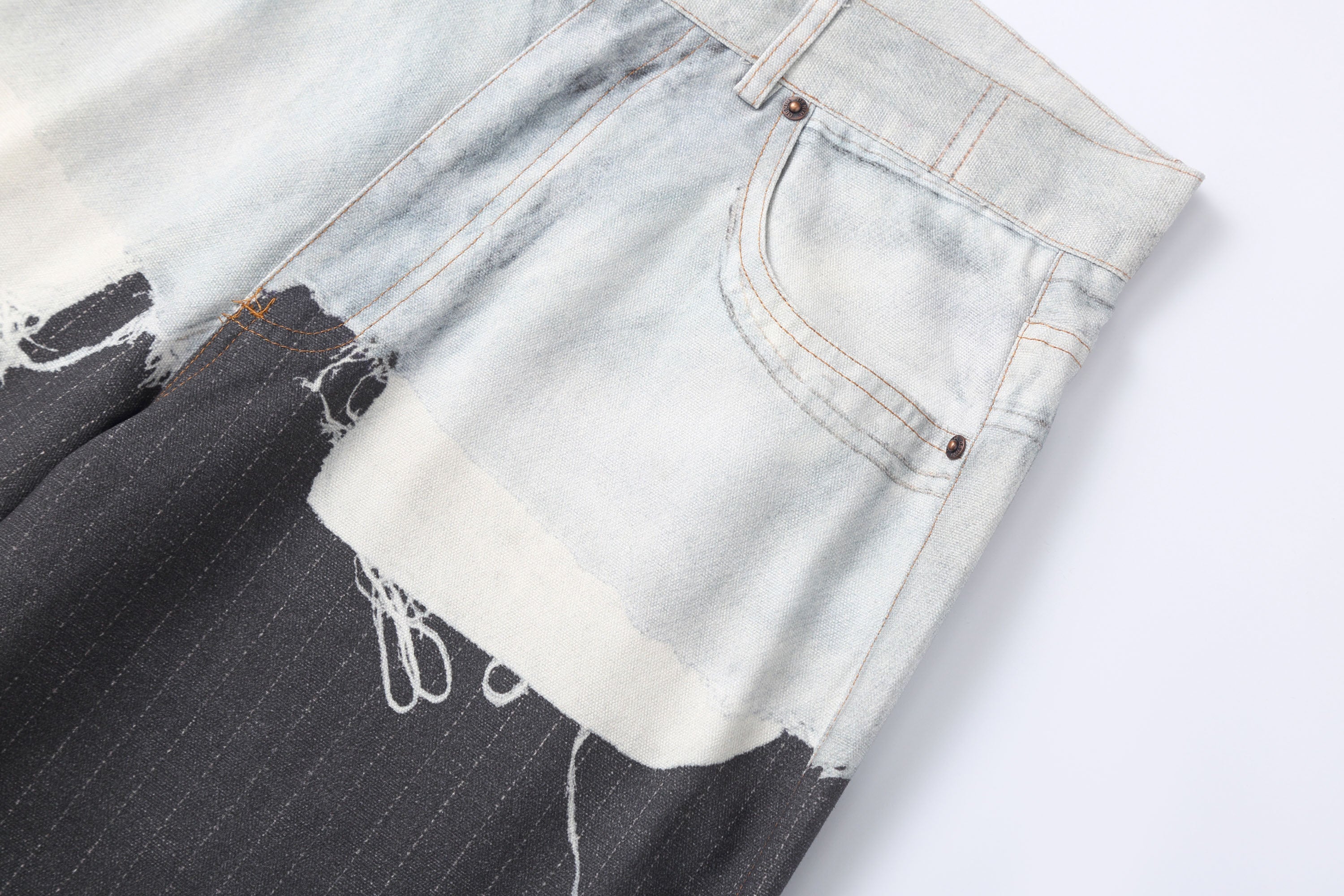 CLP Denim-Waist Pinstripe Straight-Leg Pants, premium urban and streetwear designers apparel on PROJECTISR.com, CLP