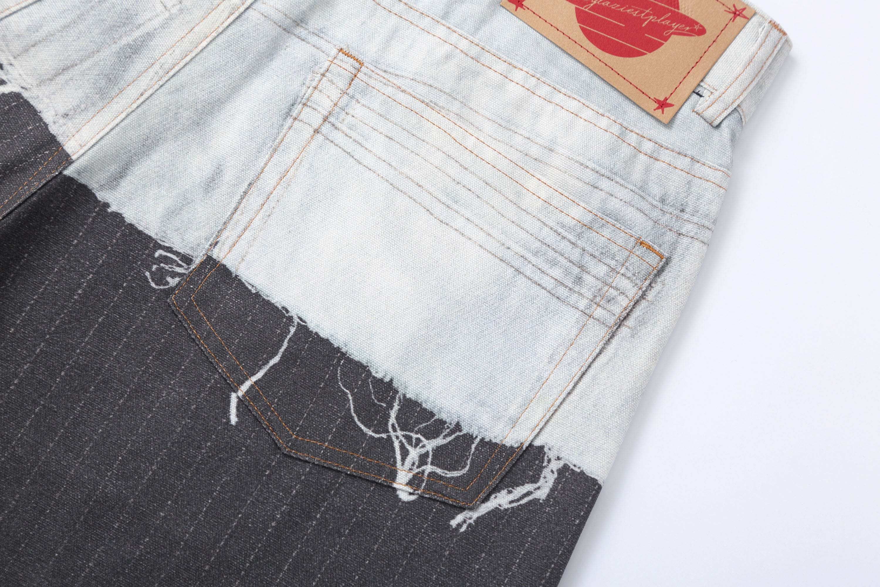 CLP Denim-Waist Pinstripe Straight-Leg Pants, premium urban and streetwear designers apparel on PROJECTISR.com, CLP