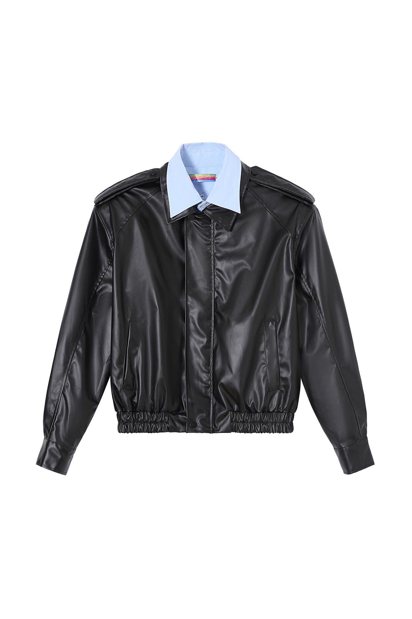 CLP Contrast Layer PU Cropped Moto Jacket, premium urban and streetwear designers apparel on PROJECTISR.com, CLP