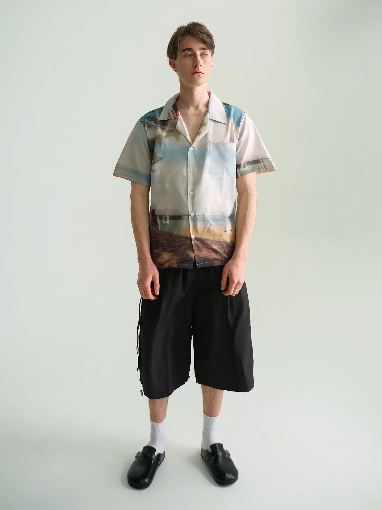 WIID Landscape Full-Print Cuban Half Shirt, premium urban and streetwear designers apparel on PROJECTISR.com, WIID