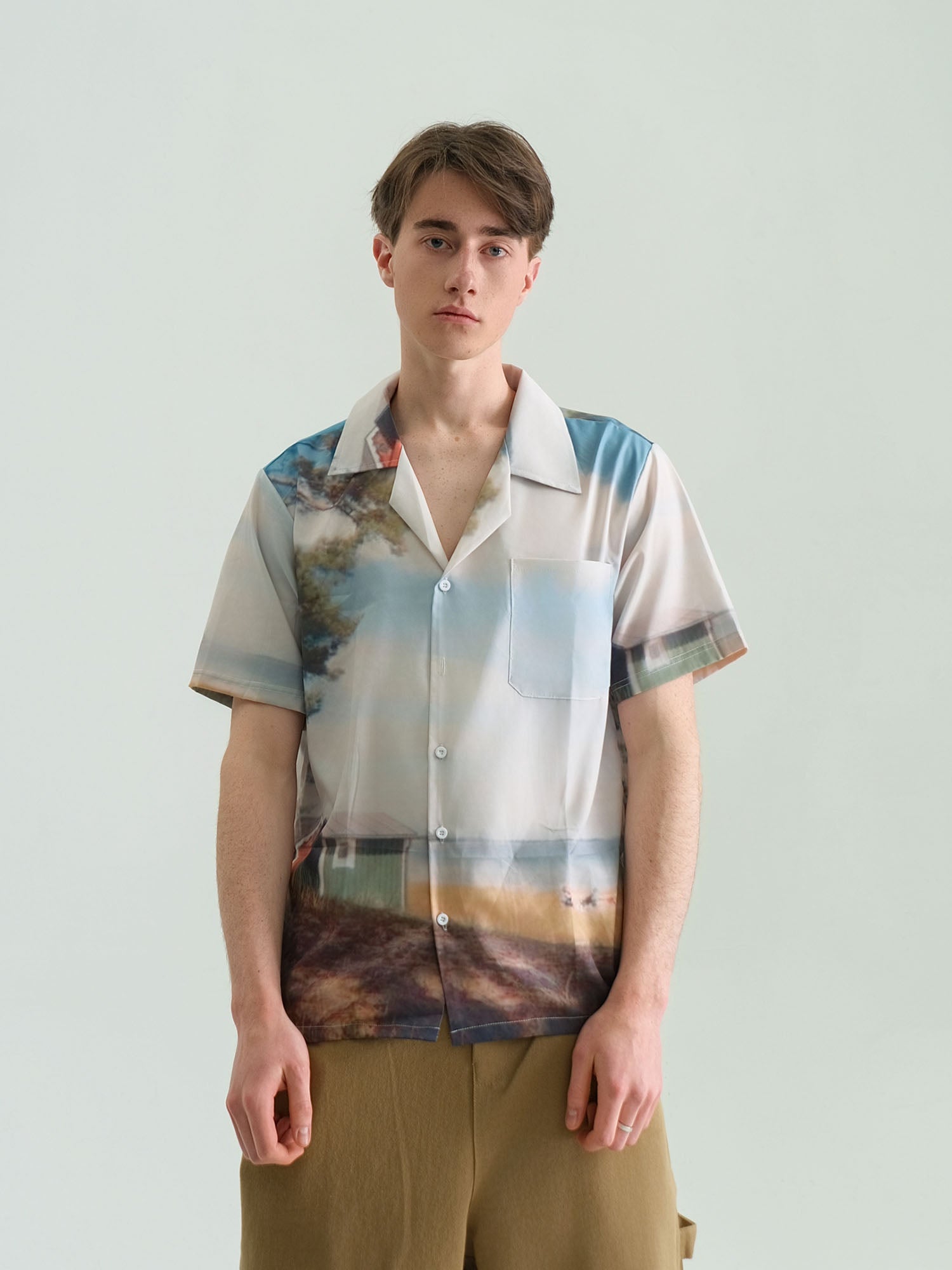 WIID Landscape Full-Print Cuban Half Shirt, premium urban and streetwear designers apparel on PROJECTISR.com, WIID