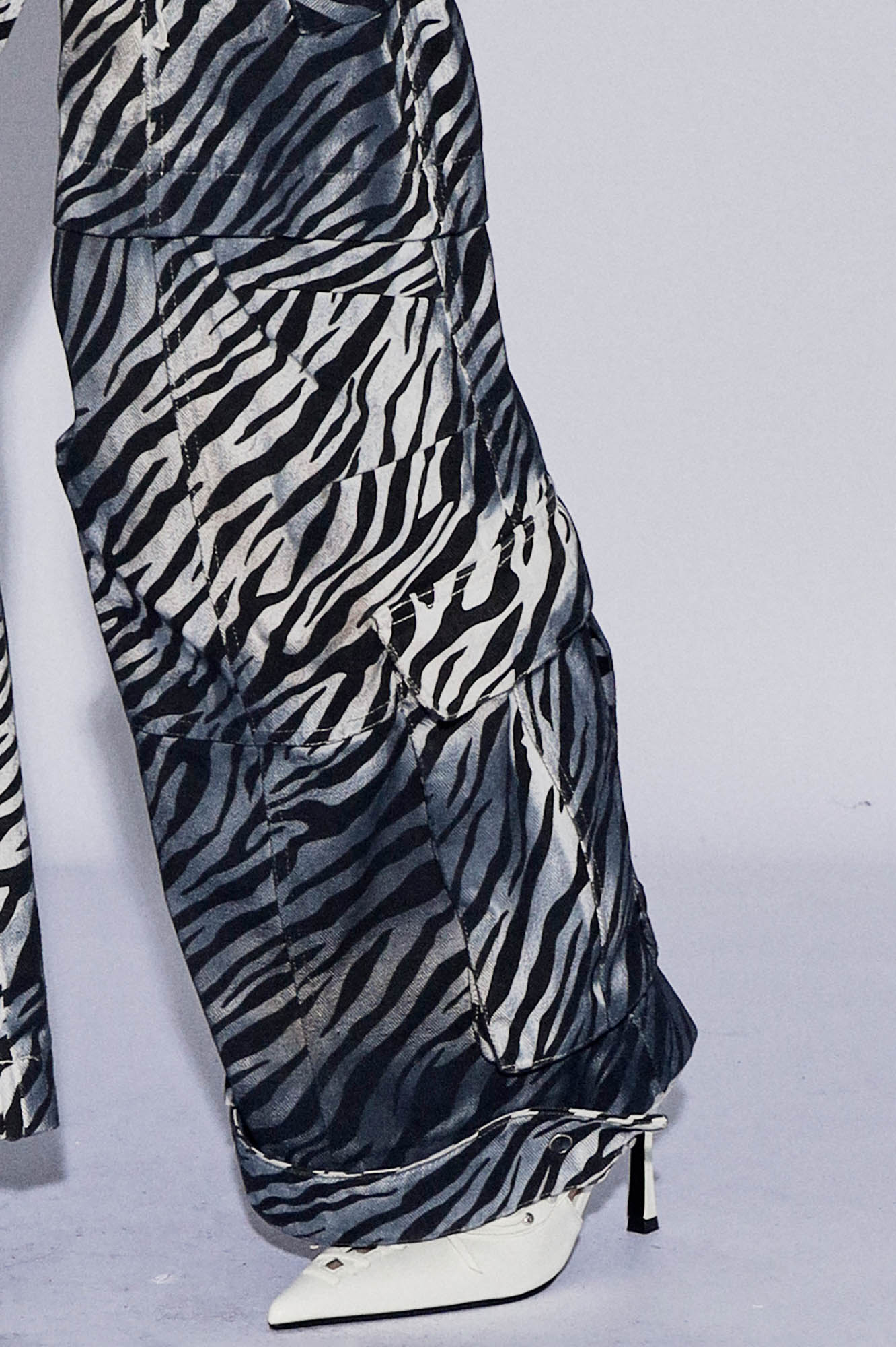DND4DESxFaychui Zebra Drawstring Pleated Wide-Leg Pants, premium urban and streetwear designers apparel on PROJECTISR.com, DND4DES
