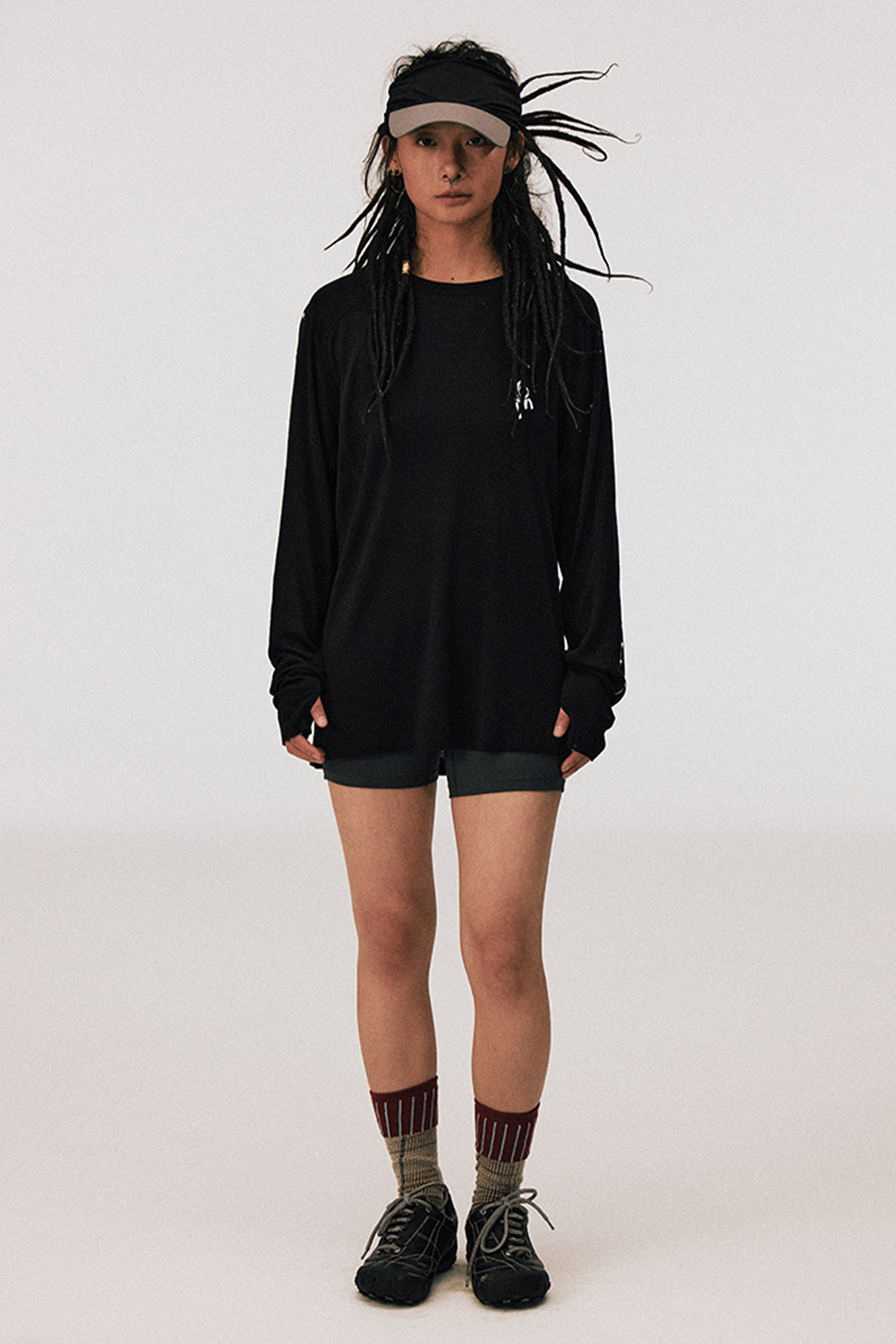 CONPCONP Cosmic Echo Graphic Long-Sleeve Tee Black