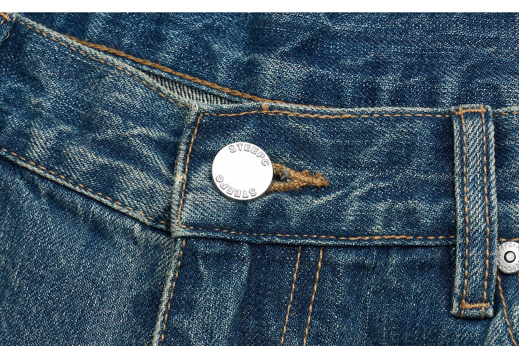 STEEPC Washed Rippled Straight-Leg Jeans, premium urban and streetwear designers apparel on PROJECTISR.com, STEEPC