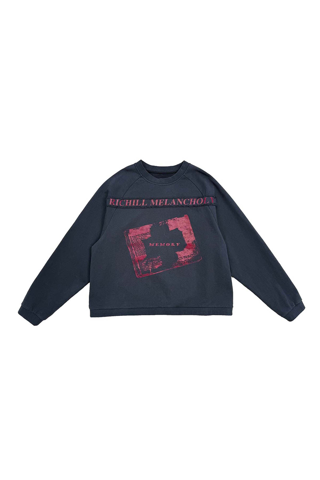 RICHILL Paneled Graphic Print Raglan Sweatshirt, premium urban and streetwear designers apparel on PROJECTISR.com, RICHILL
