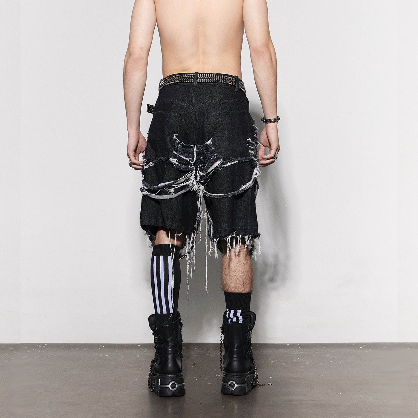 DND4DES Heavily Distressed Denim Shorts, premium urban and streetwear designers apparel on PROJECTISR.com, DND4DES