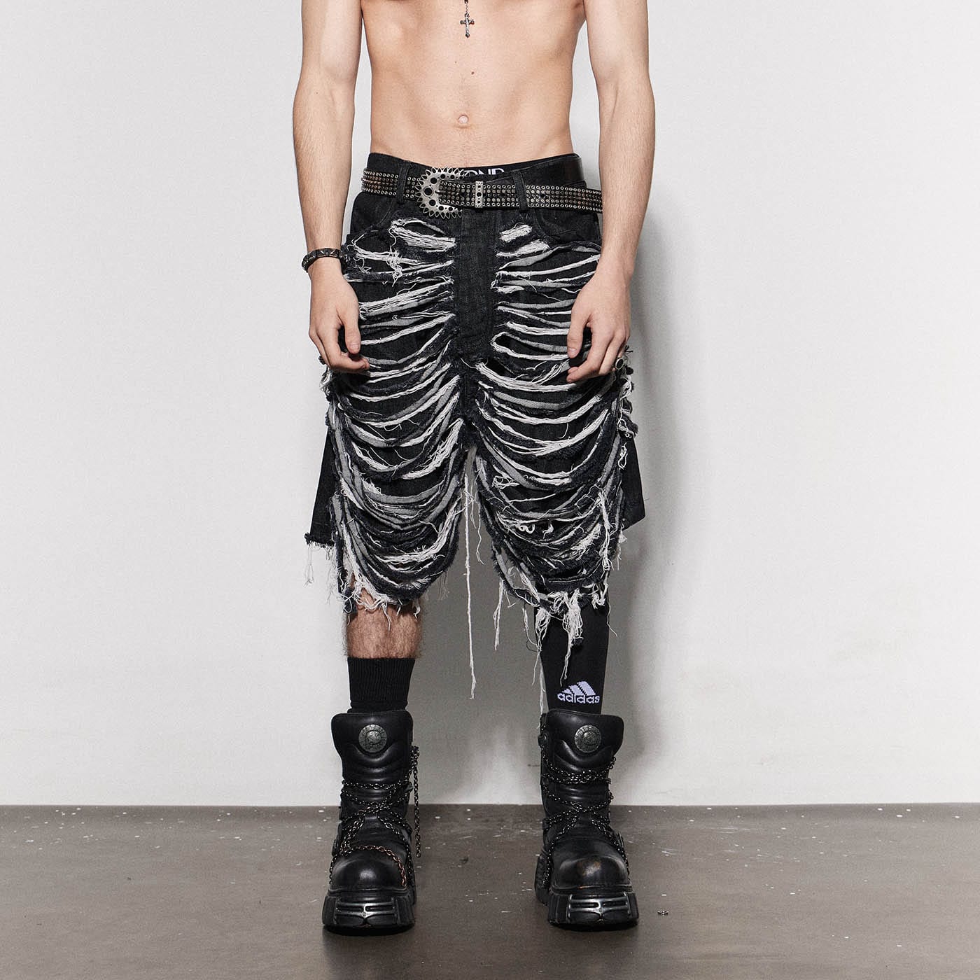 DND4DES Heavily Distressed Denim Shorts, premium urban and streetwear designers apparel on PROJECTISR.com, DND4DES