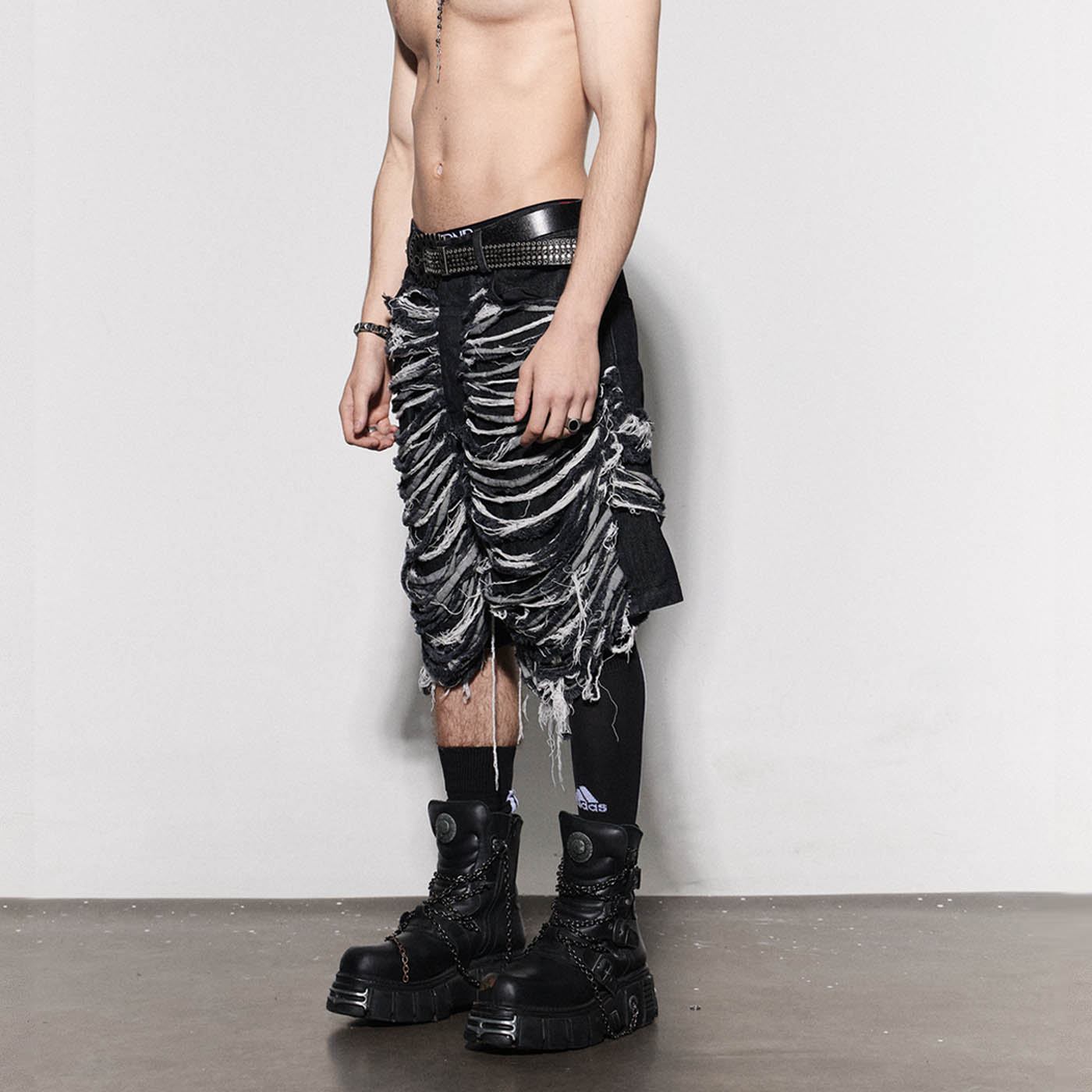 DND4DES Heavily Distressed Denim Shorts, premium urban and streetwear designers apparel on PROJECTISR.com, DND4DES