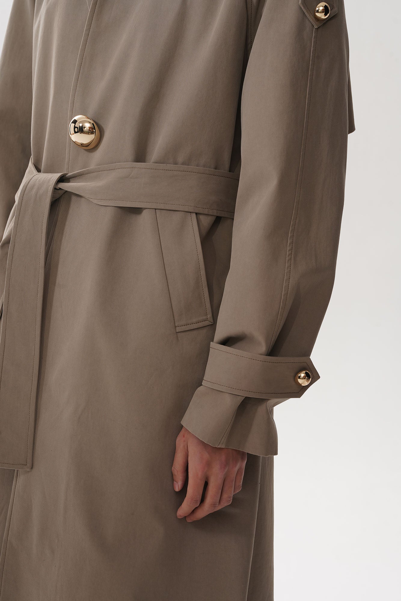 ORAL UTOPIA Essential Metal Button Trench Coat, premium urban and streetwear designers apparel on PROJECTISR.com, ORAL UTOPIA